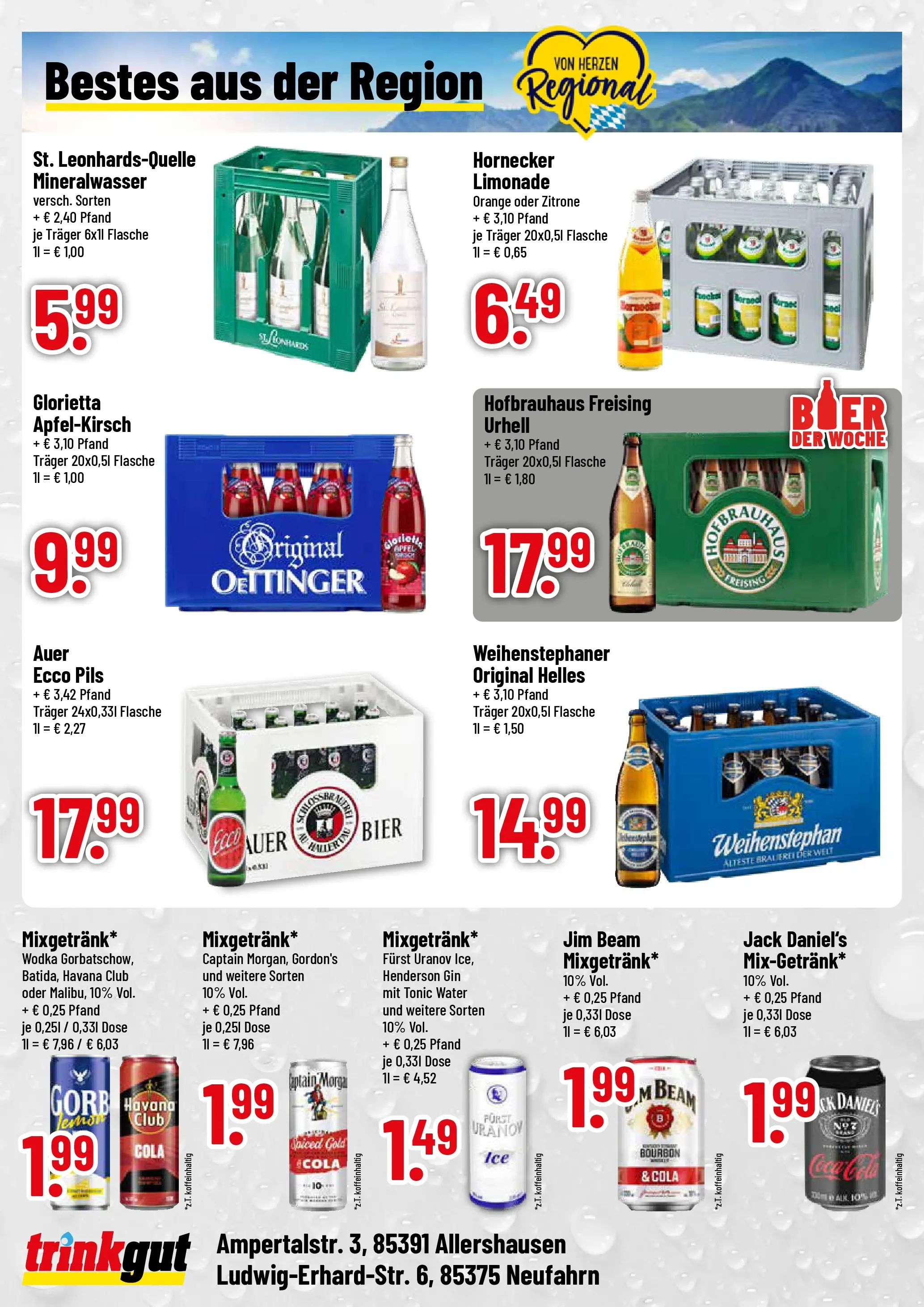 Trinkgut Prospekt Allershausen	 (ab 10.05.2026) » Angebote online | Seite: 4 | Produkte: Jim beam, Äpfel, Limonade, Mineralwasser
