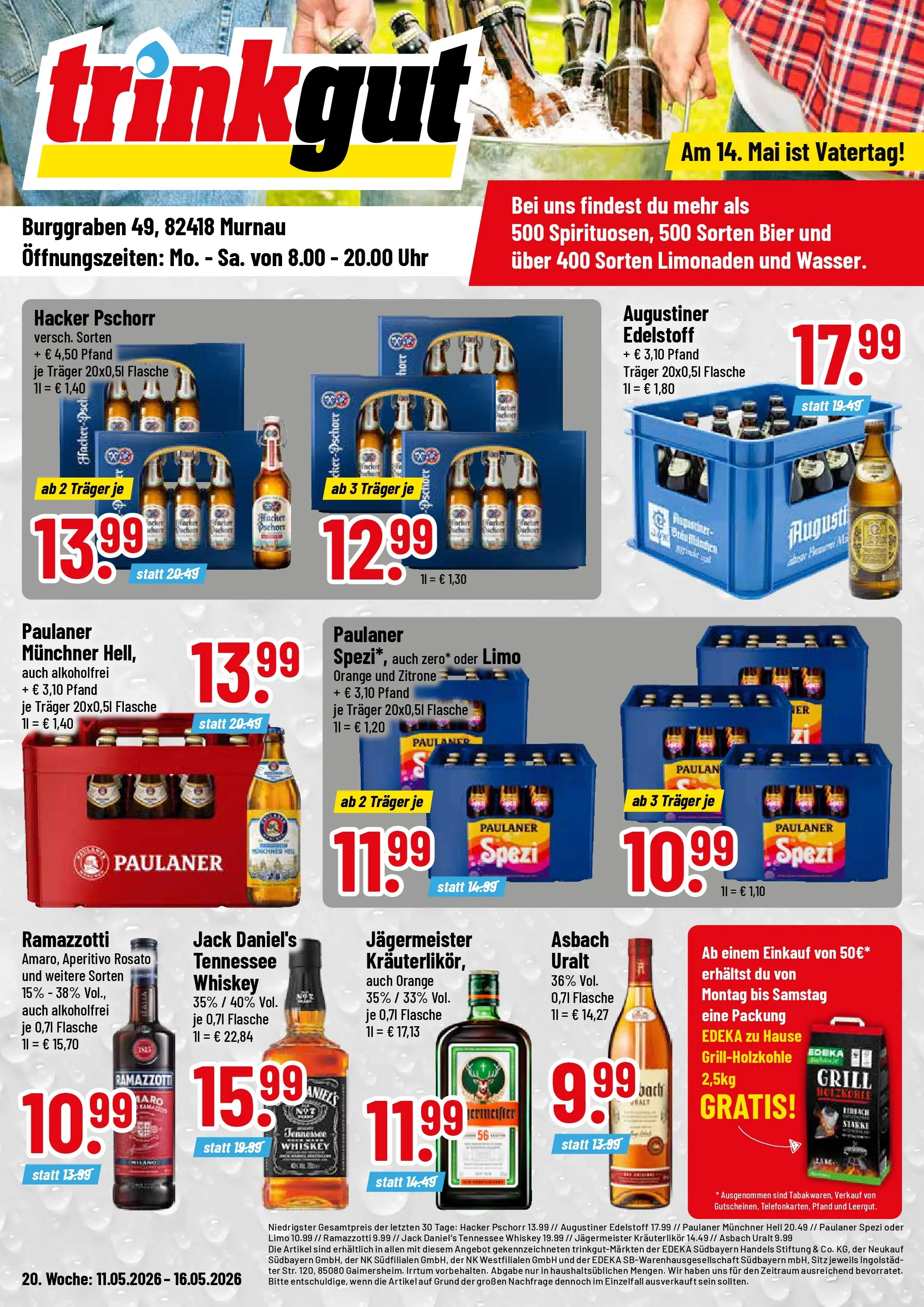 Trinkgut Prospekt Murnau	 (ab 10.05.2026) » Angebote online | Seite: 1 | Produkte: Jack Daniel's, Jägermeister, Whiskey, Ramazzotti