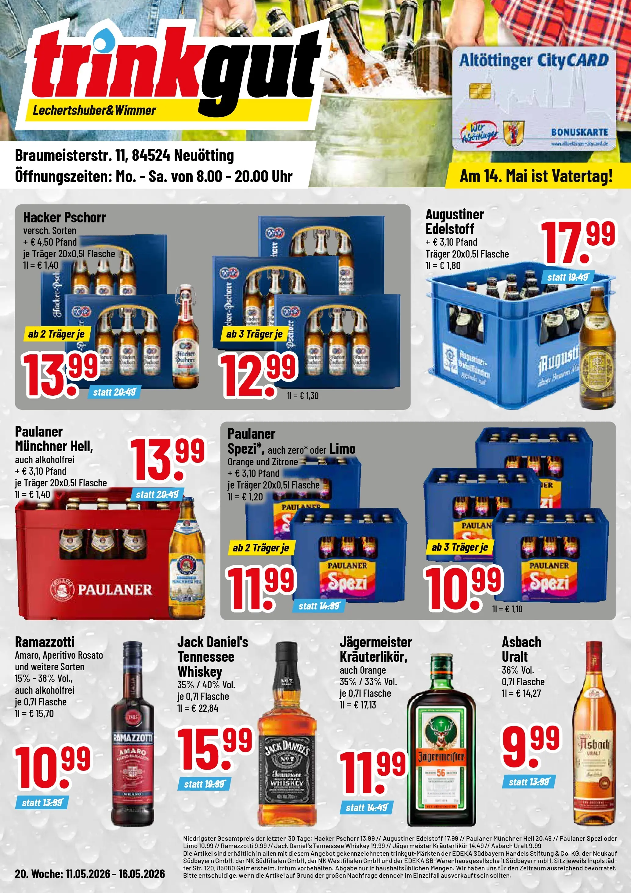 Trinkgut Prospekt Neuötting	 (ab 10.05.2026) » Angebote online | Seite: 1 | Produkte: Jägermeister, Zitrone, Whiskey, Ramazzotti