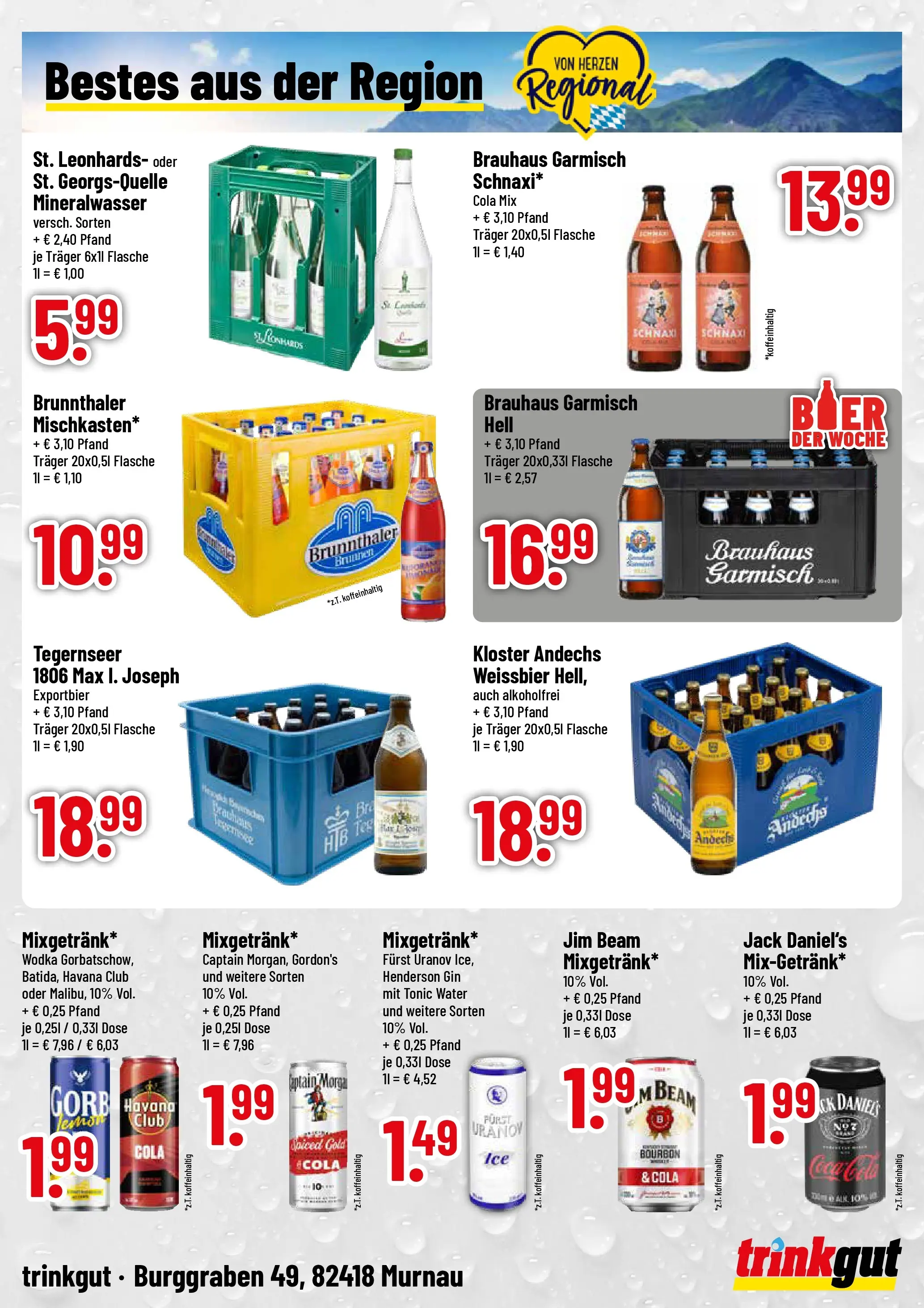 Trinkgut Prospekt Murnau	 (ab 10.05.2026) » Angebote online | Seite: 4 | Produkte: Havana club, Jim beam, Weißbier, Mineralwasser