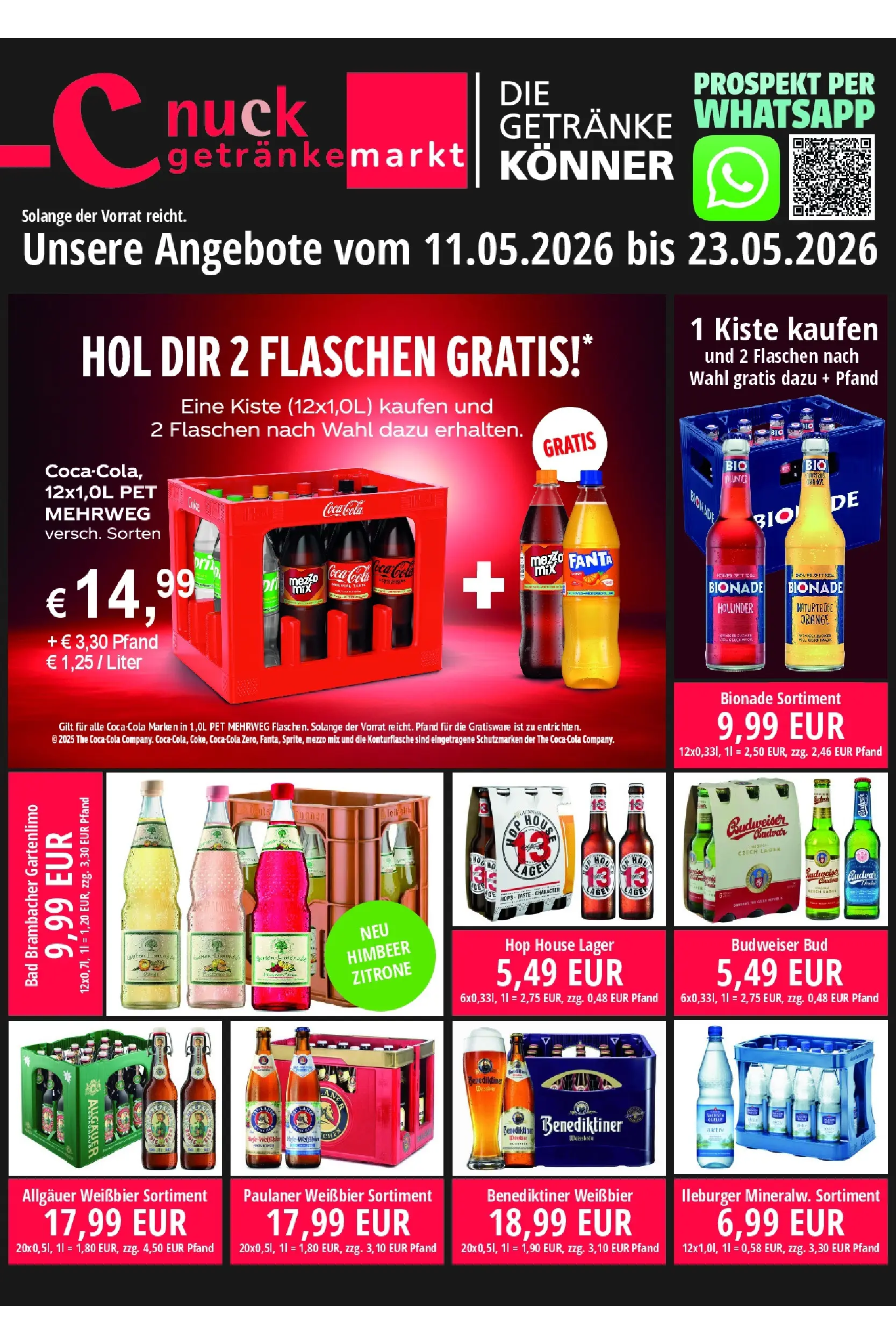 Angebote - nuck Getränke: Getränkeangebote (ab 10.05.2026) zum Blättern | Seite: 2 | Produkte: Mezzo mix, Coca cola, Bad, Bionade