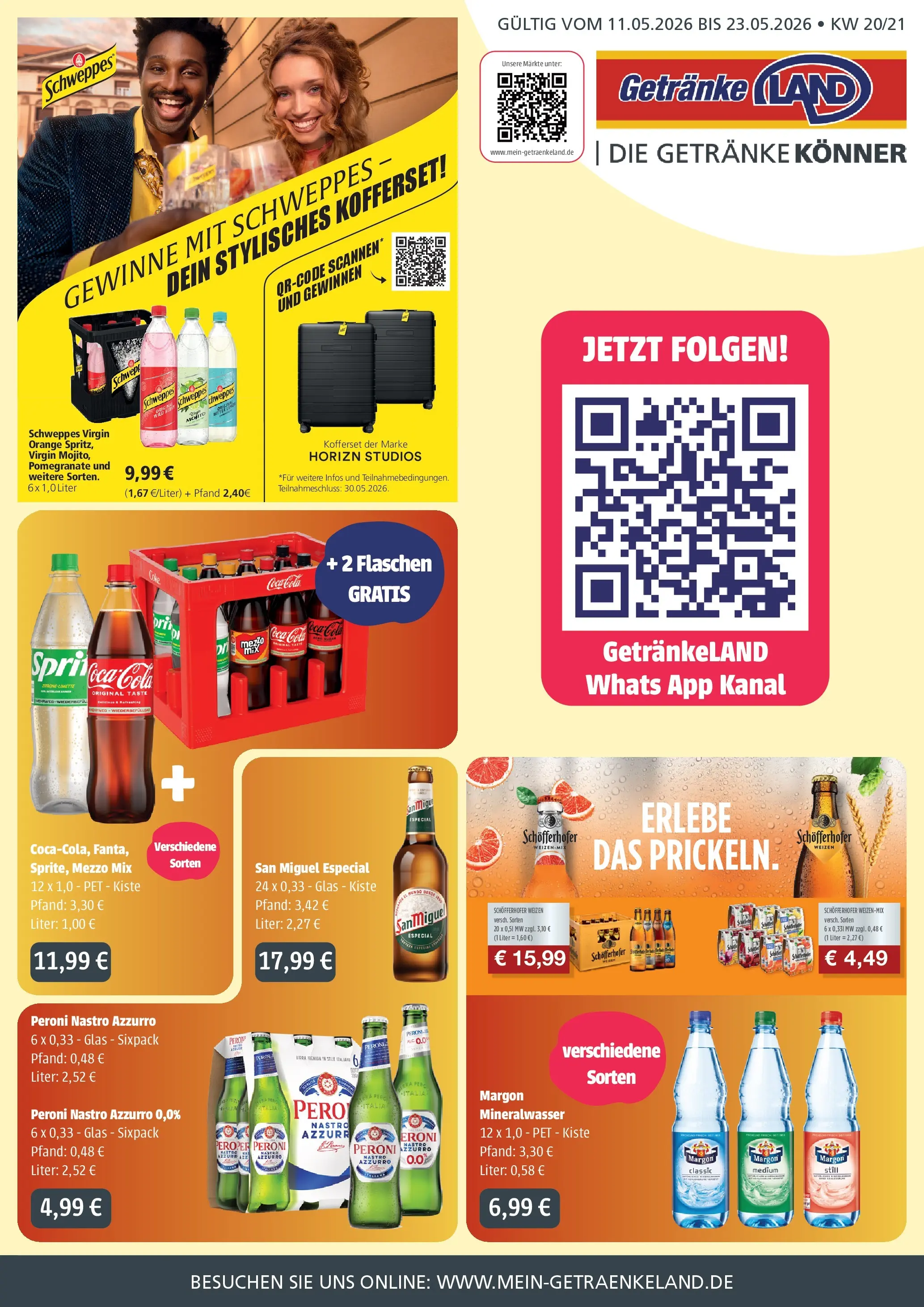 Angebote - GetränkeLand Mayer: Getränkeangebote (ab 10.05.2026) zum Blättern | Seite: 1 | Produkte: Coca cola, Cola, Schweppes, Mineralwasser