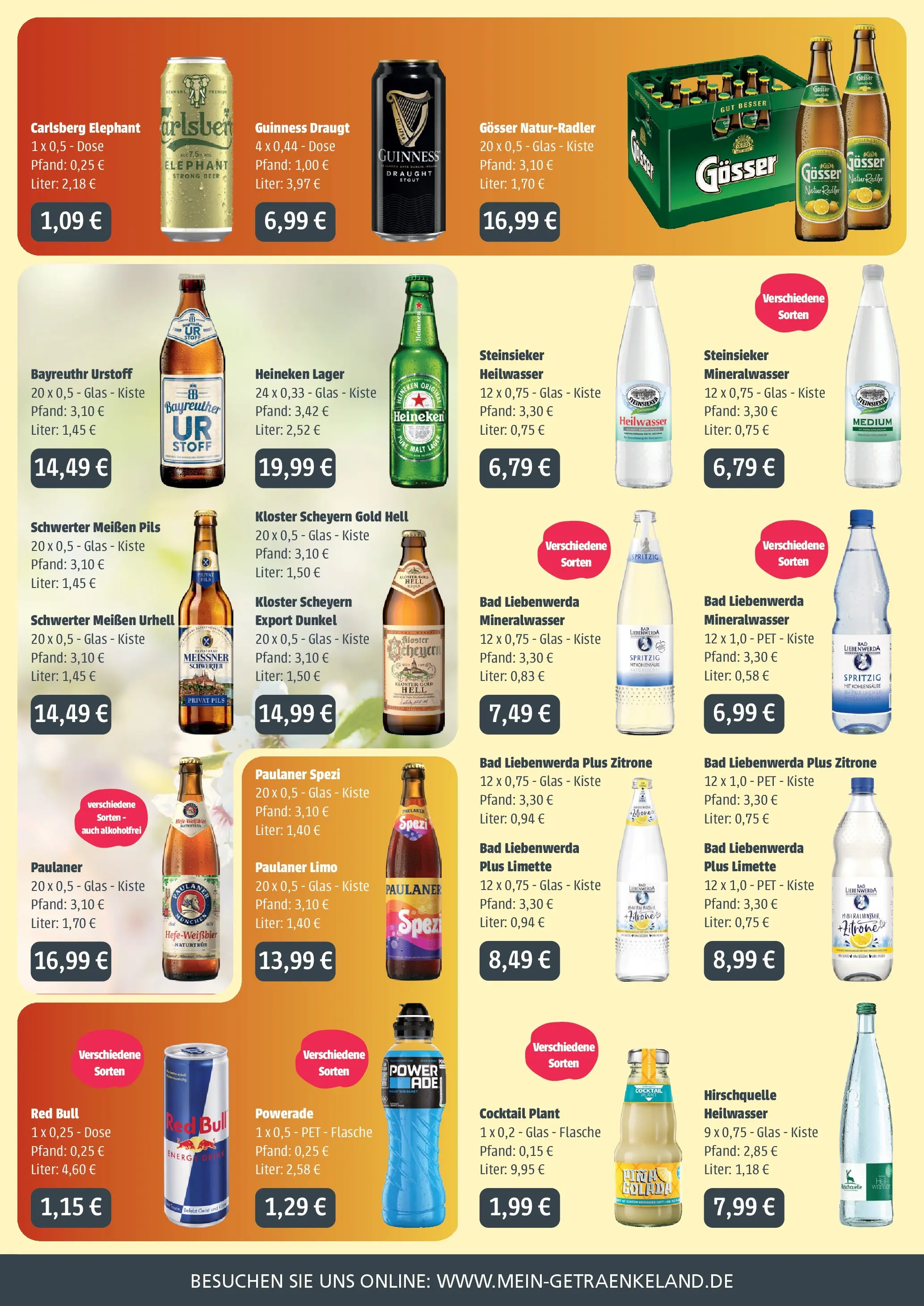 Angebote - GetränkeLand Mayer: Getränkeangebote (ab 10.05.2026) zum Blättern | Seite: 3 | Produkte: Red bull, Bad, Radler, Paulaner