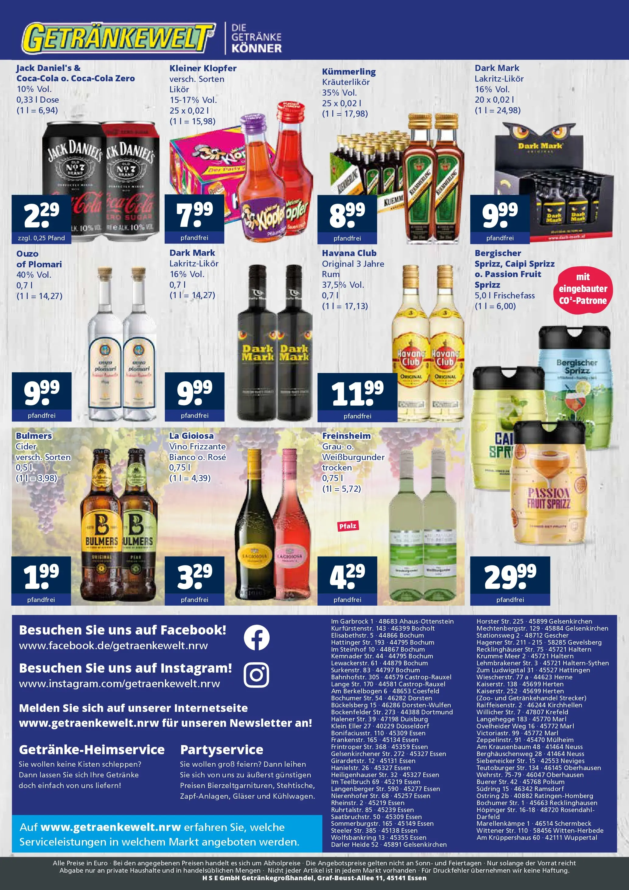 Angebote - Getränkewelt HSE: Getränkeangebote (ab 10.05.2026) zum Blättern | Seite: 4 | Produkte: Havana club, Ouzo, Likör, Jack Daniel's