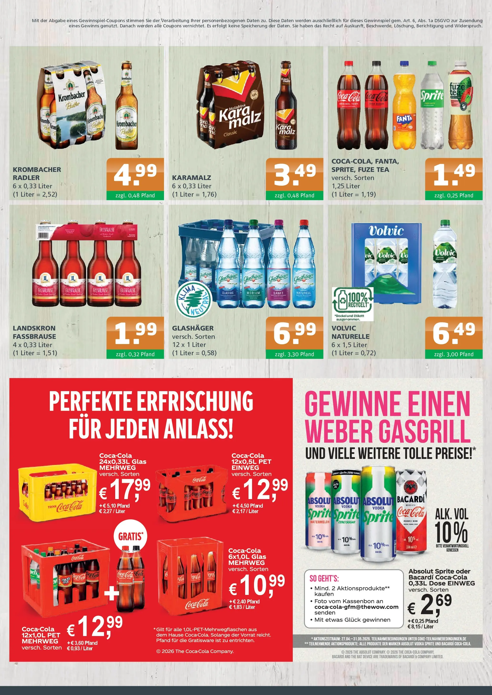 Angebote - Getränke A-Z: Getränkeangebote (ab 10.05.2026) zum Blättern | Seite: 3 | Produkte: Bacardi, Fanta, Radler, Vodka