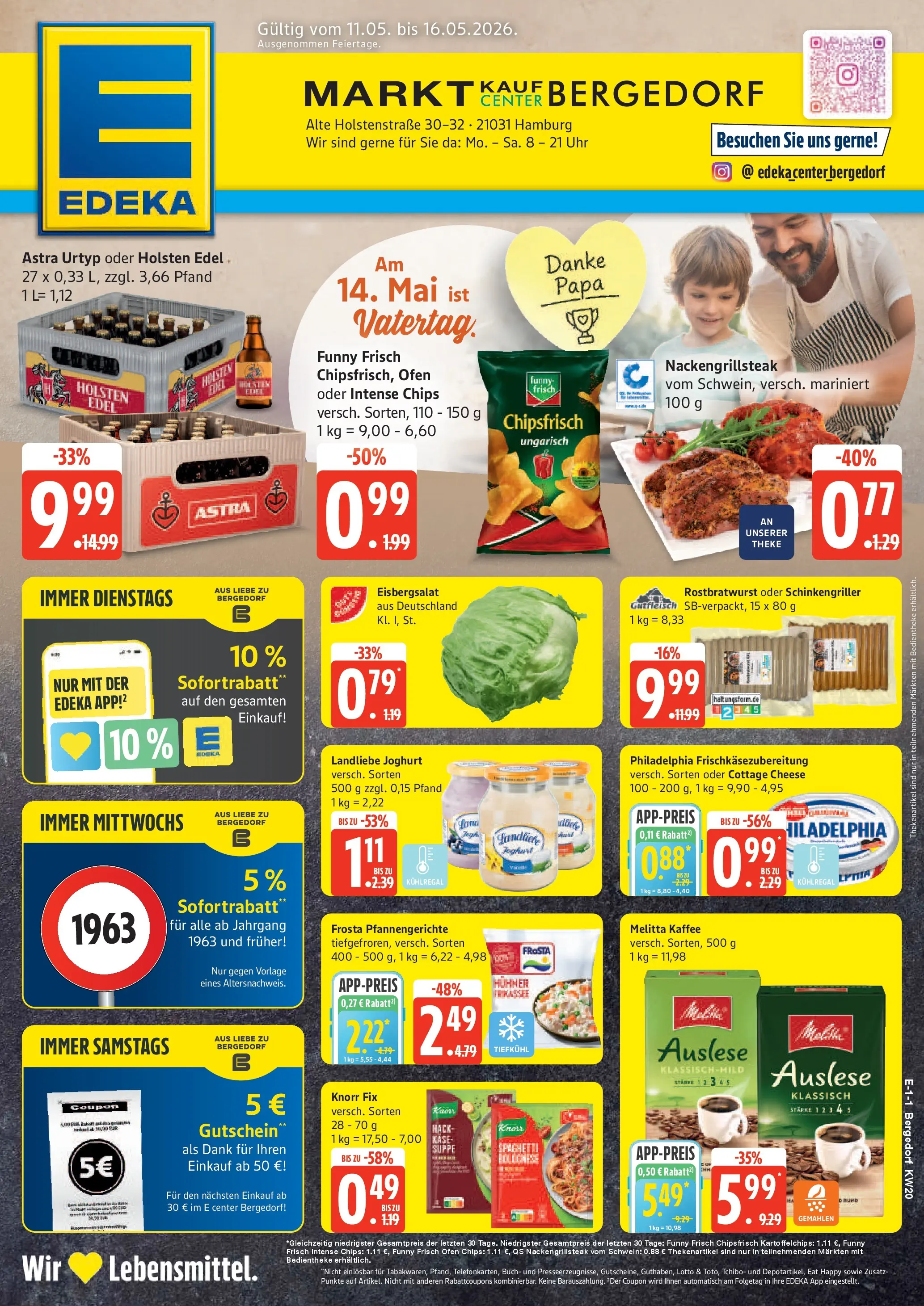 Edeka prospekt Hamburg	 (ab 10.05.2026) » Angebote Online | Seite: 1 | Produkte: Melitta kaffee, Holsten edel, Holsten, Eisbergsalat