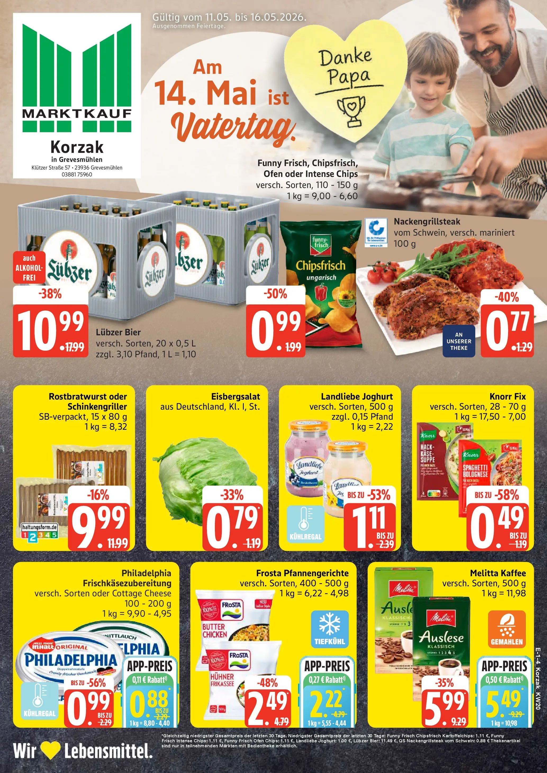 Edeka prospekt Grevesmühlen	 (ab 10.05.2026) » Angebote Online | Seite: 1 | Produkte: Melitta kaffee, Joghurt, Landliebe joghurt, Steak
