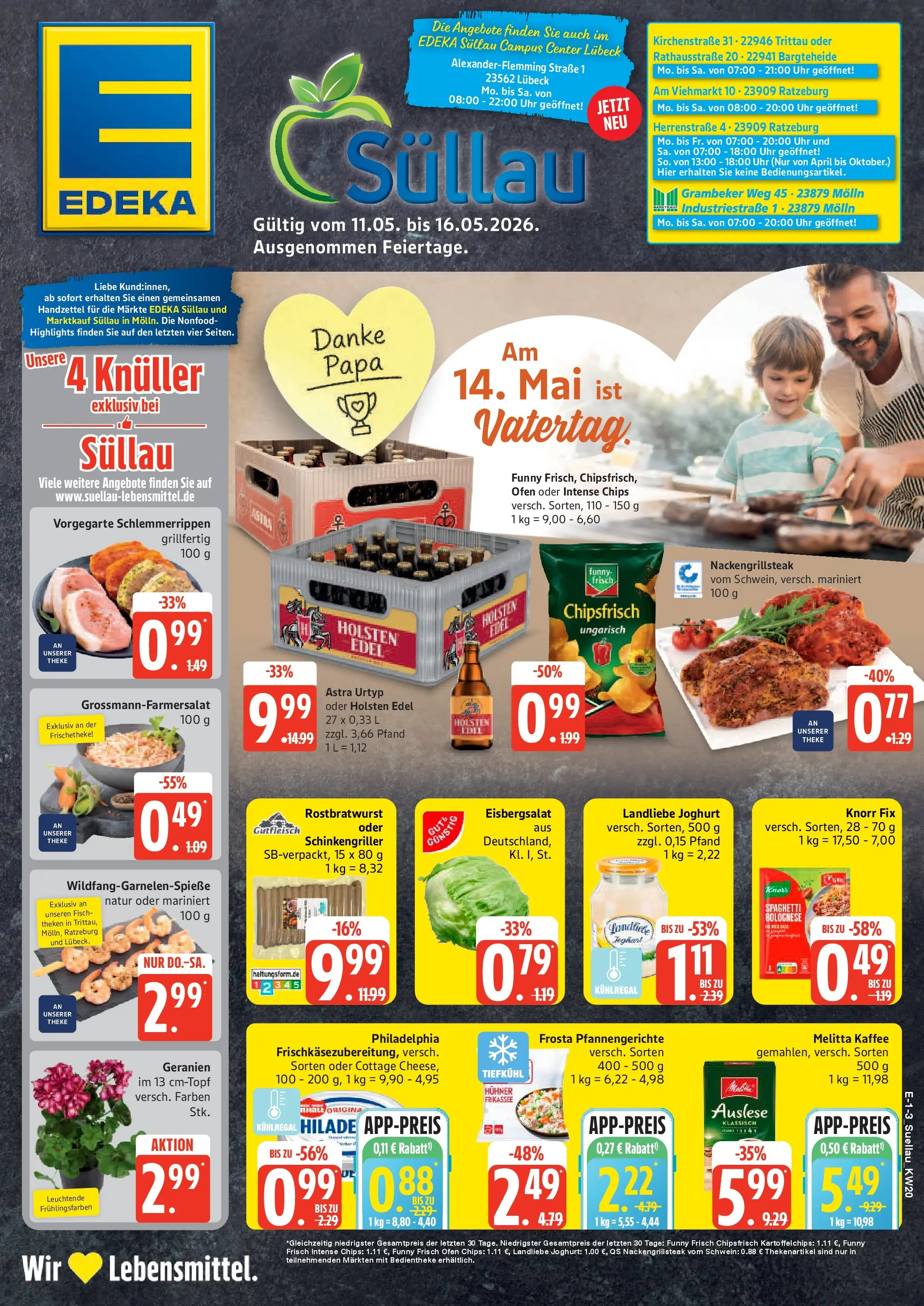 Edeka prospekt Ratzeburg	 (ab 10.05.2026) » Angebote Online | Seite: 1 | Produkte: Joghurt, Philadelphia, Frosta, Geranien