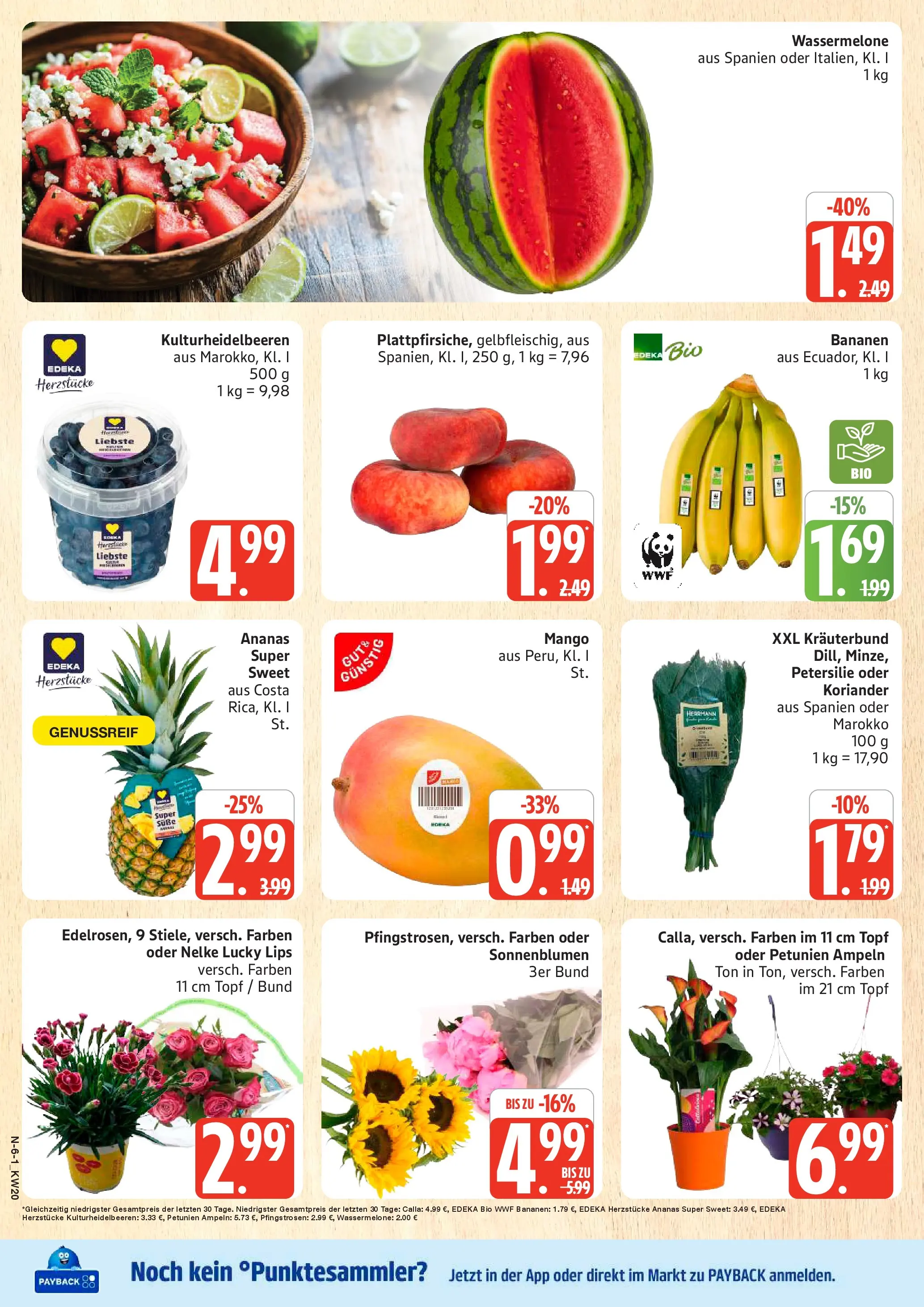Edeka prospekt Rostock	 (ab 10.05.2026) » Angebote Online | Seite: 6 | Produkte: Bananen, Ananas, Wassermelone, Petersilie