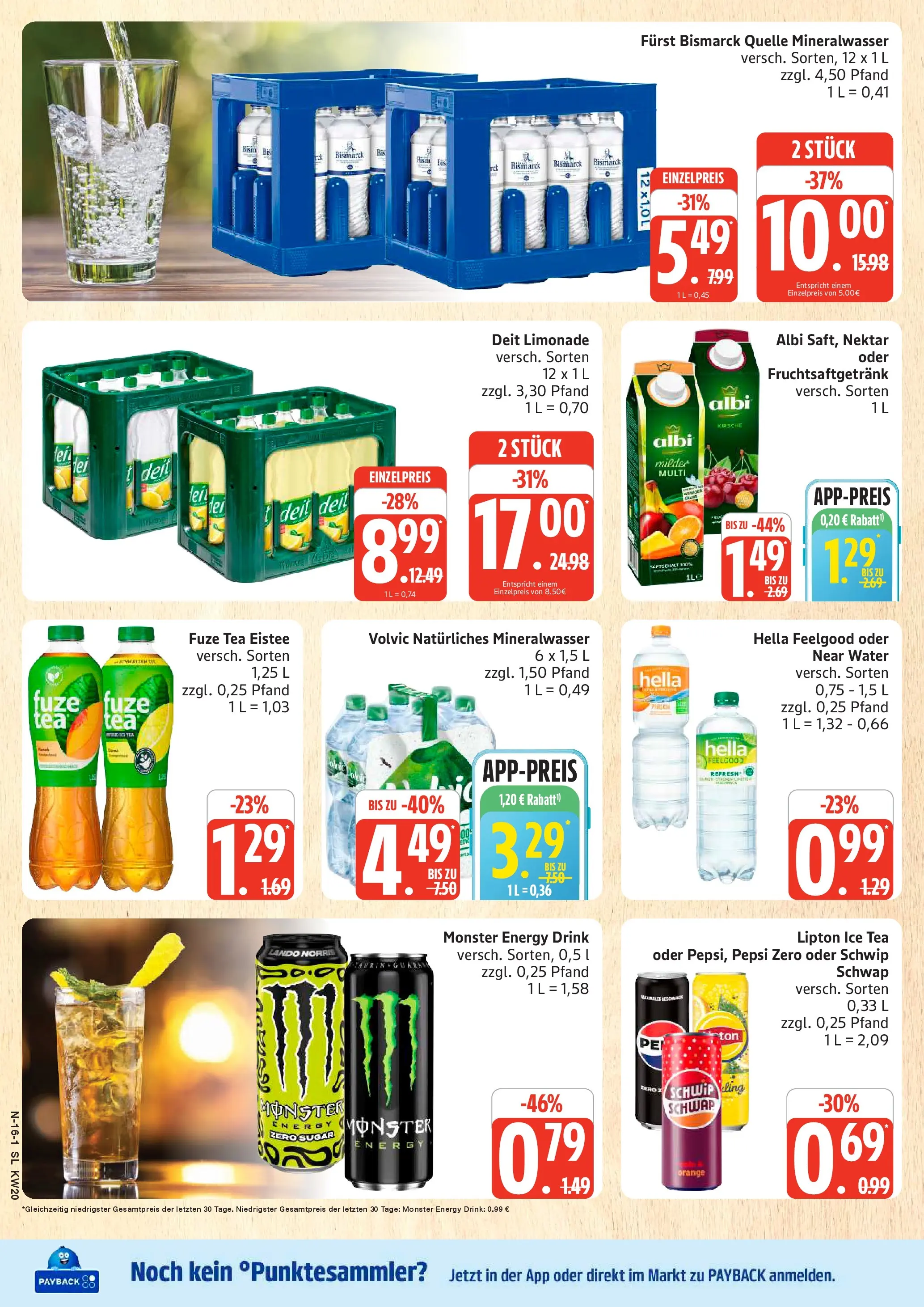 Edeka prospekt Schleswig	 (ab 10.05.2026) » Angebote Online | Seite: 16 | Produkte: Fuze tea, Energy, Mineralwasser, Pepsi