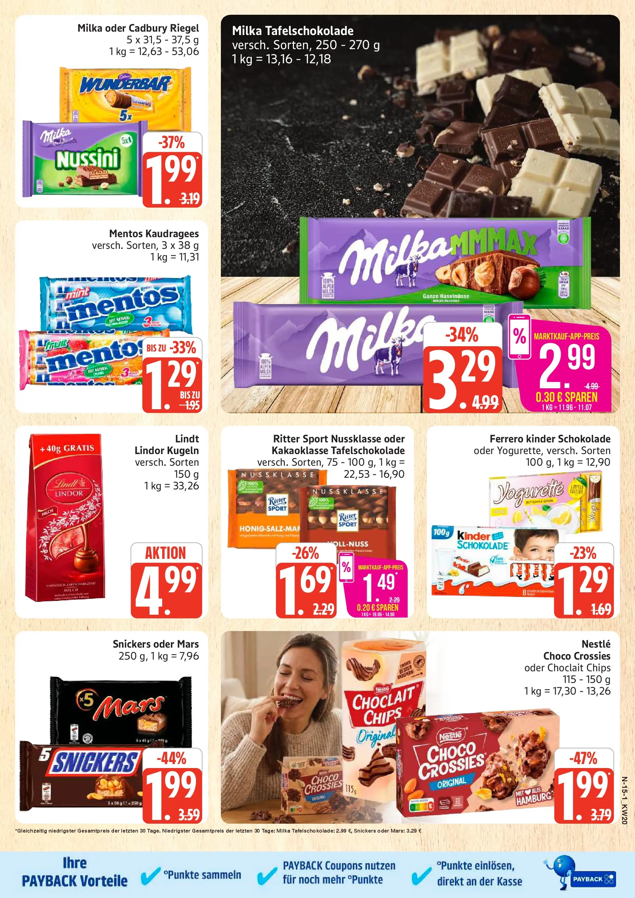 Edeka prospekt Cuxhaven	 (ab 10.05.2026) » Angebote Online | Seite: 15 | Produkte: Kinder schokolade, Milka, Snickers, Chips