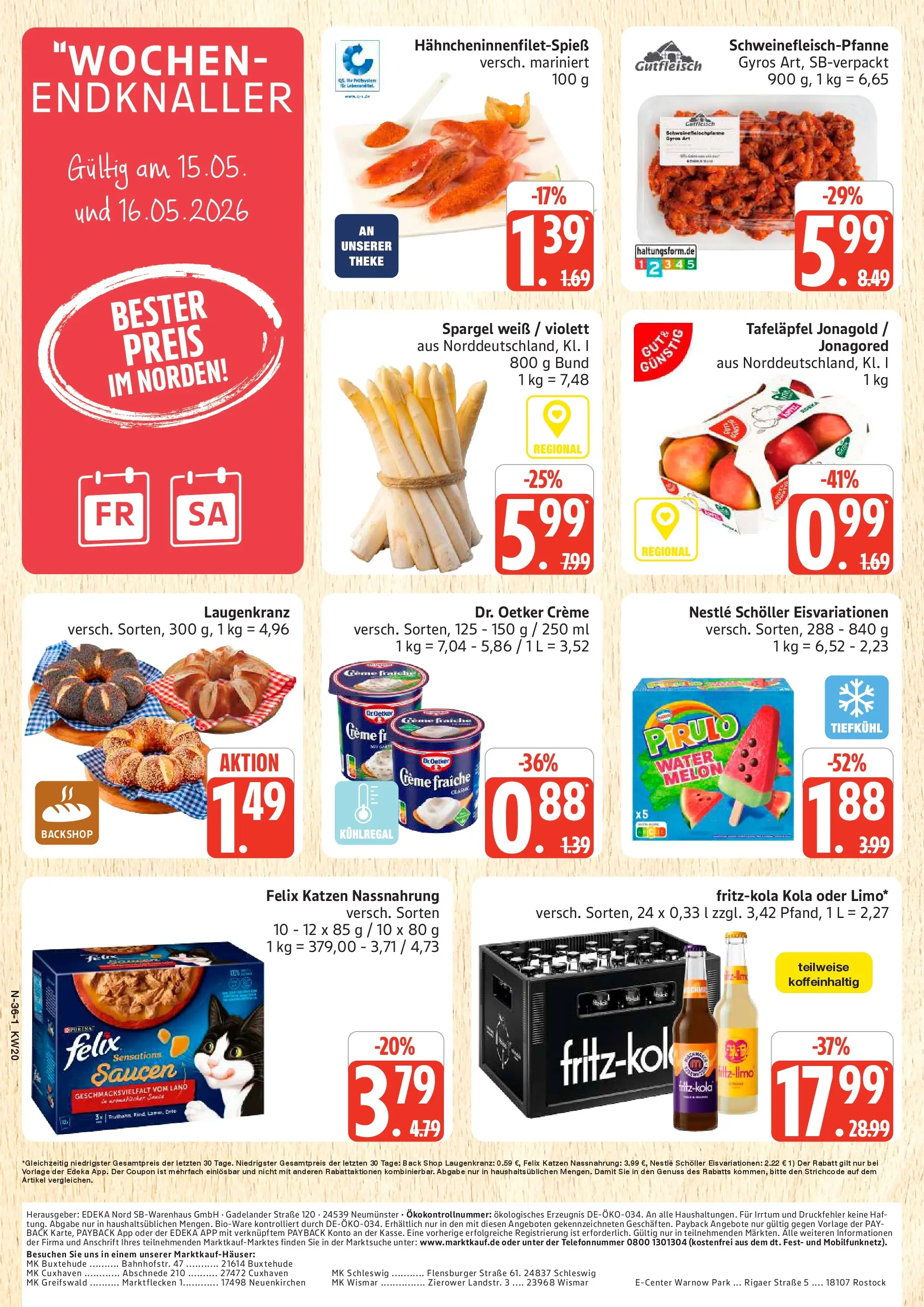 Edeka prospekt Cuxhaven	 (ab 10.05.2026) » Angebote Online | Seite: 36 | Produkte: Theke, Spargel, Creme, Flensburger