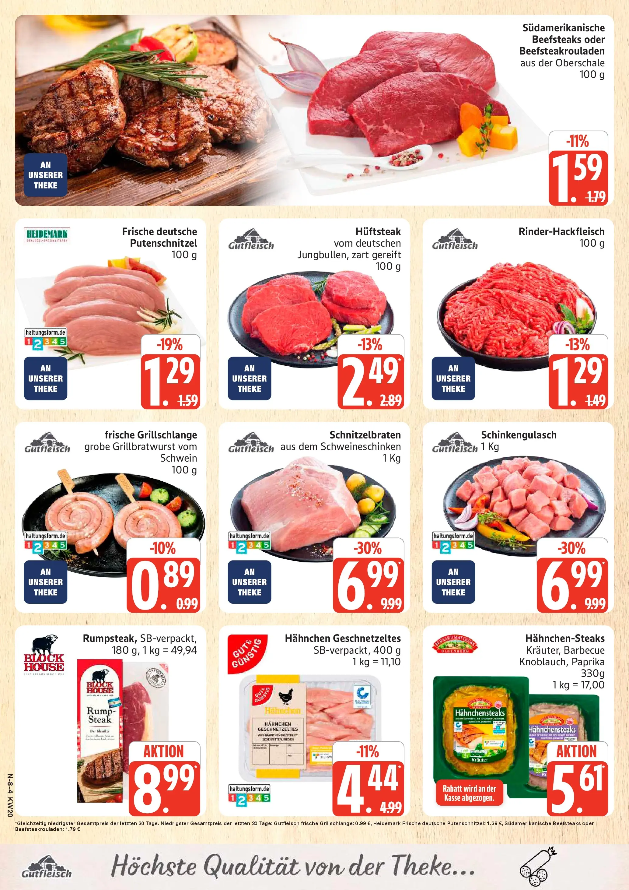 Edeka prospekt Rostock	 (ab 10.05.2026) » Angebote Online | Seite: 8 | Produkte: Hahnchen, Paprika, Putenschnitzel, Steak