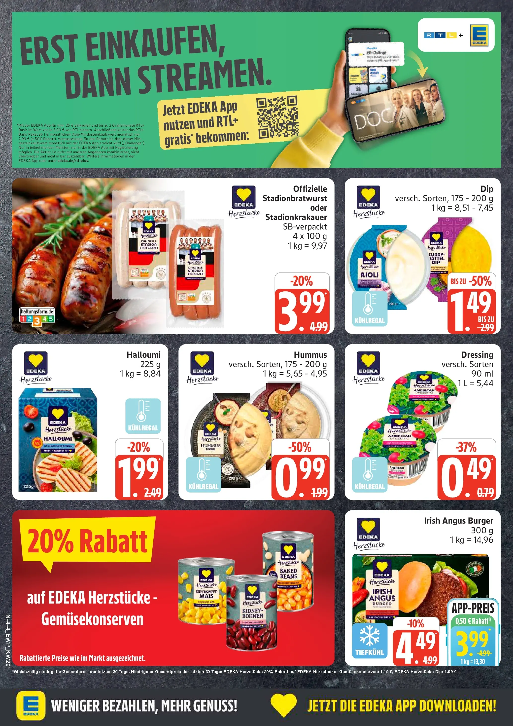 Edeka prospekt Rostock	 (ab 10.05.2026) » Angebote Online | Seite: 4 | Produkte: Bratwurst, Dressing, Burger, Dattel