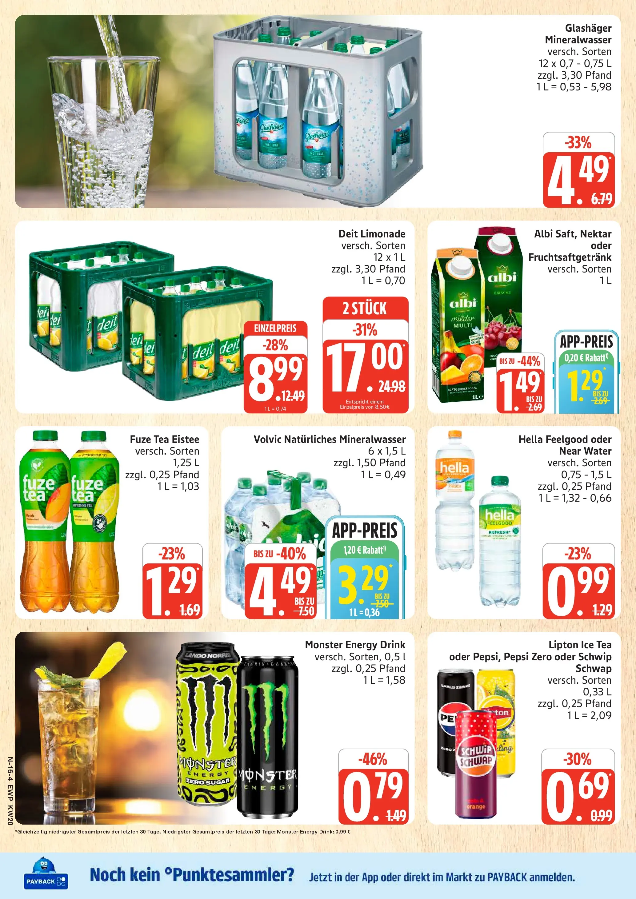 Edeka prospekt Rostock	 (ab 10.05.2026) » Angebote Online | Seite: 16 | Produkte: Fuze tea, Energy, Limonade, Monster