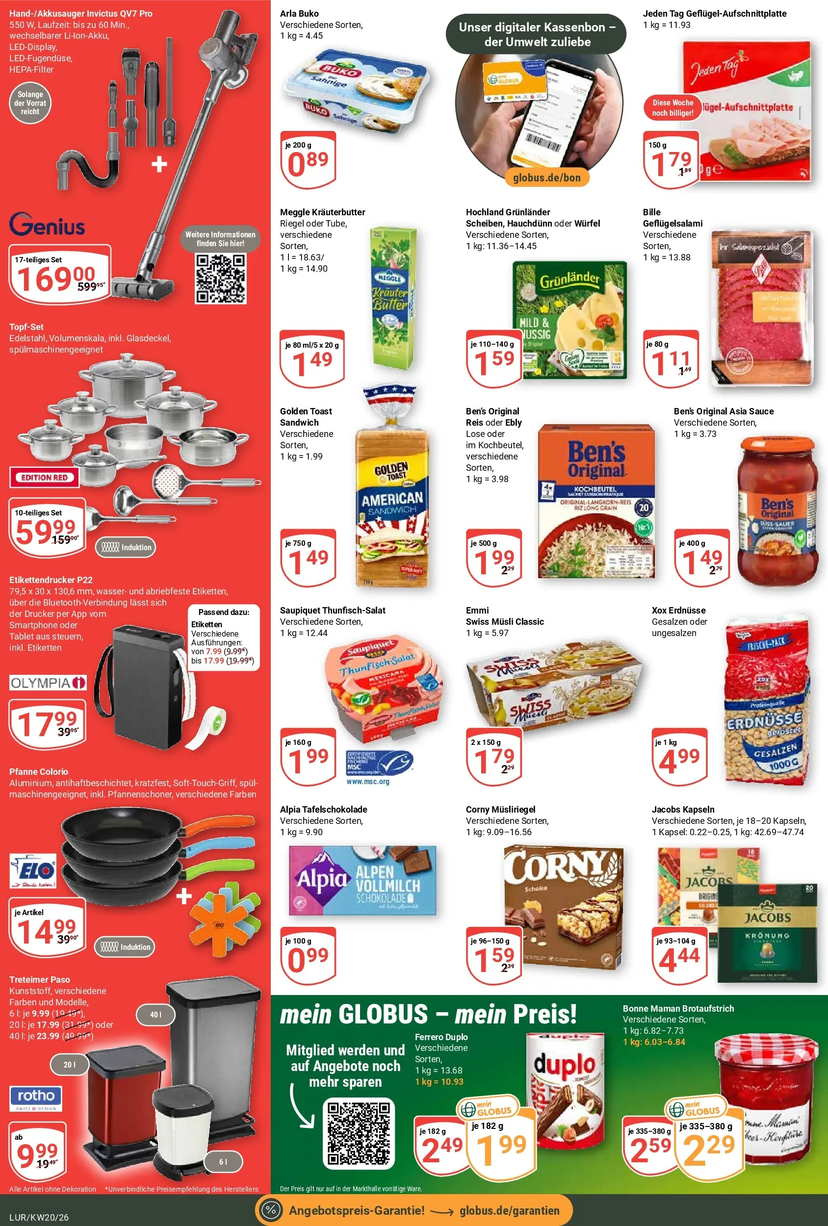 Globus Prospekt Hamburg	 (ab 10.05.2026) » Angebote online | Seite: 6 | Produkte: Ferrero duplo, Grunlander, Arla buko, Bonne maman