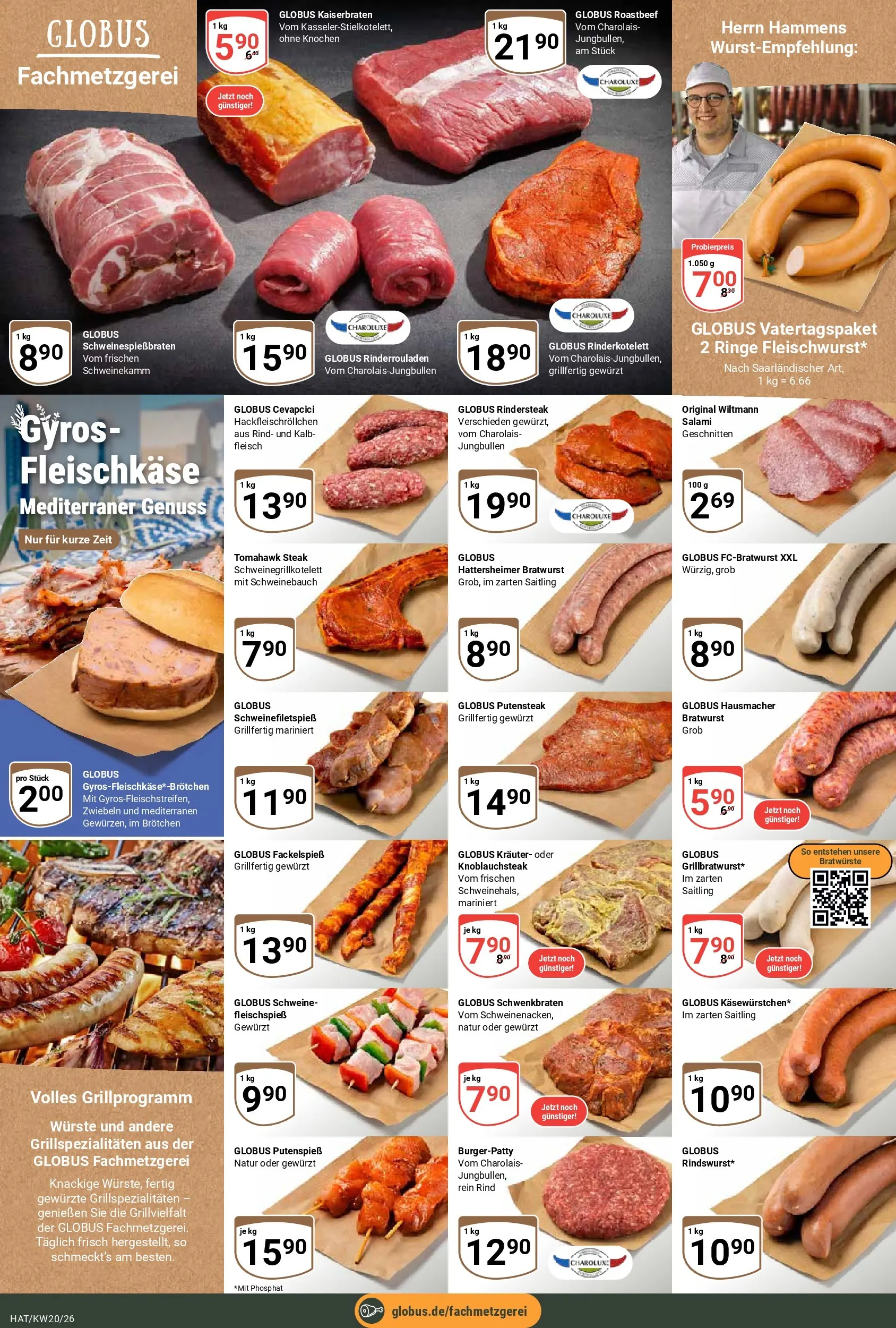 Globus Prospekt Hattersheim	 (ab 10.05.2026) » Angebote online | Seite: 10 | Produkte: Bratwurst, Zwiebeln, Steak, Fleisch