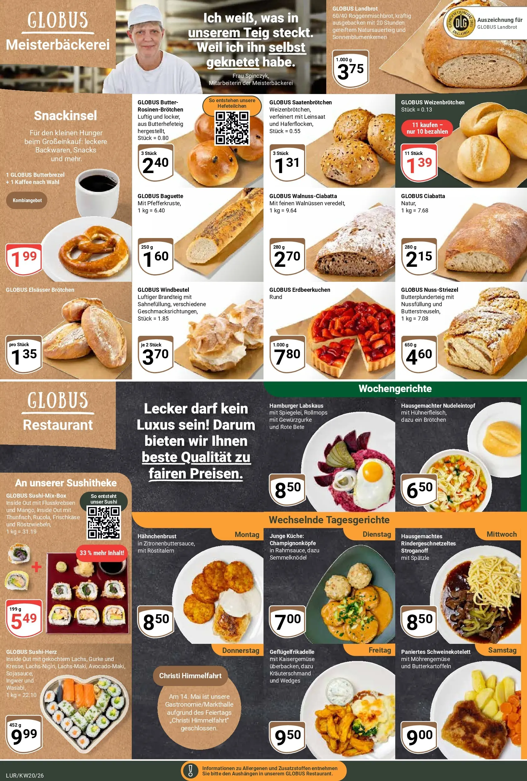Globus Prospekt Hamburg	 (ab 10.05.2026) » Angebote online | Seite: 9 | Produkte: Butter, Kaffee, Frischkase, Hahnchenbrust