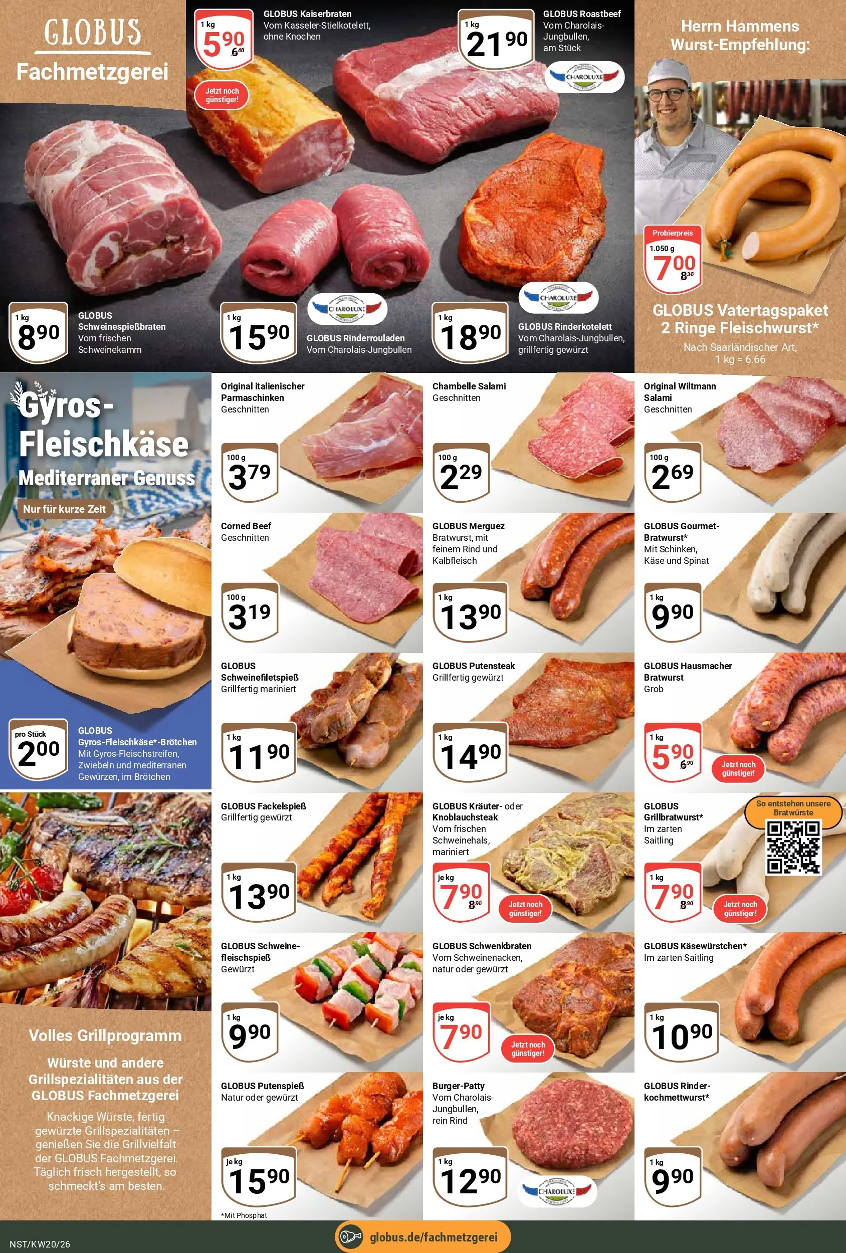 Globus Prospekt Neustadt	 (ab 10.05.2026) » Angebote online | Seite: 10 | Produkte: Rinderrouladen, Gyros, Zwiebeln, Salami