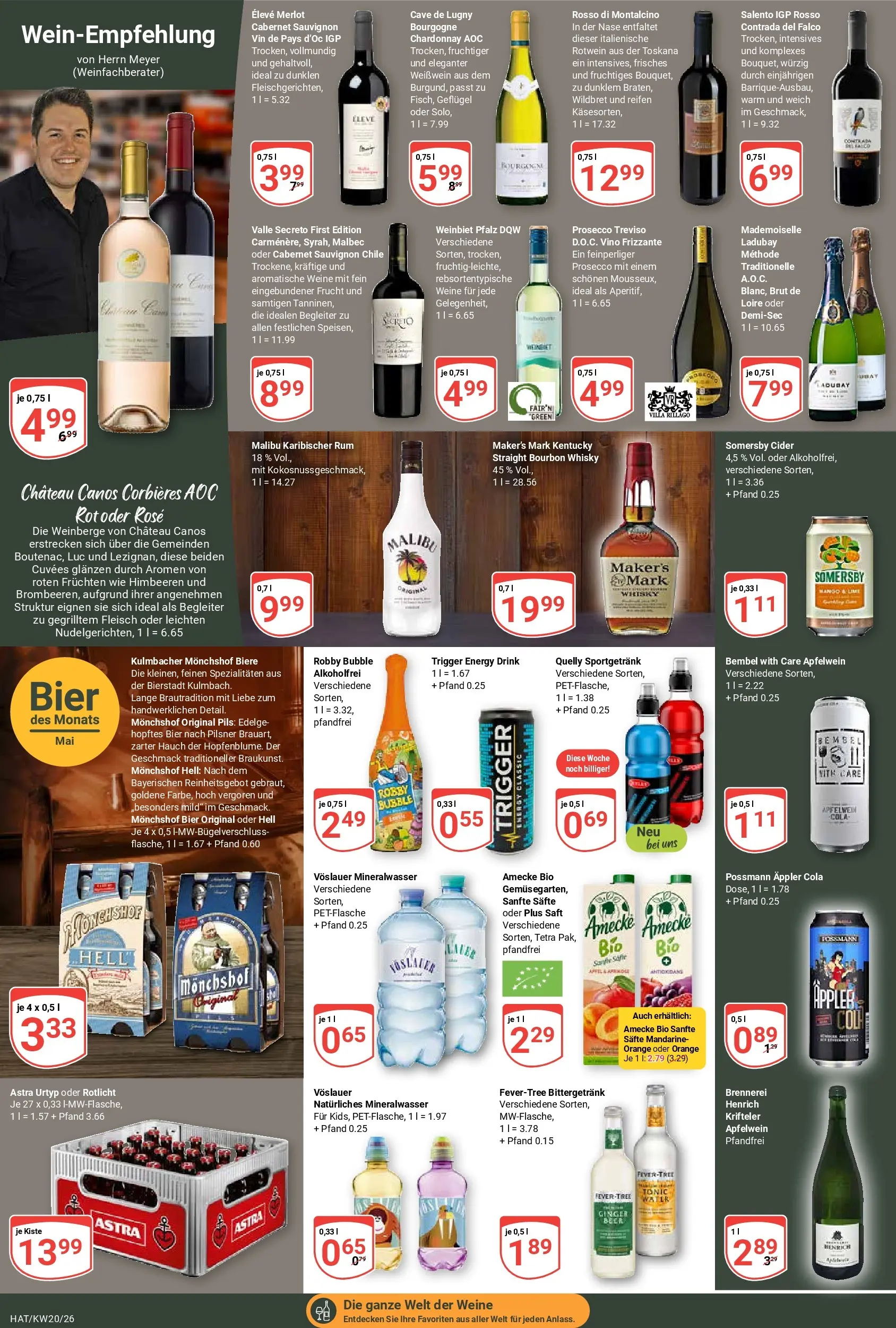 Globus Prospekt Hattersheim	 (ab 10.05.2026) » Angebote online | Seite: 20 | Produkte: Rum, Mineralwasser, Saft, Bourbon