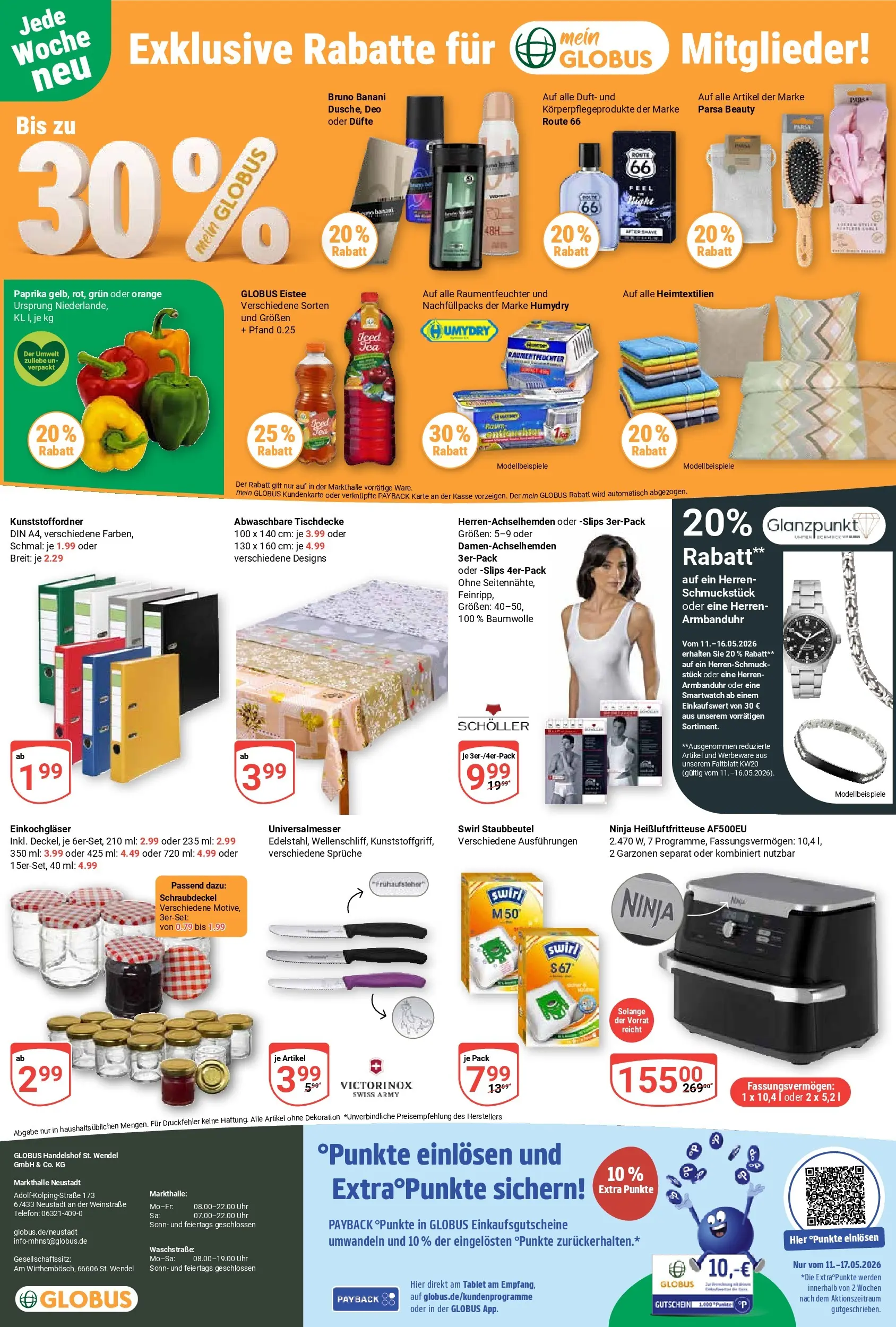 Globus Prospekt Neustadt	 (ab 10.05.2026) » Angebote online | Seite: 29 | Produkte: Paprika, Telefon, Uhr, Tablet