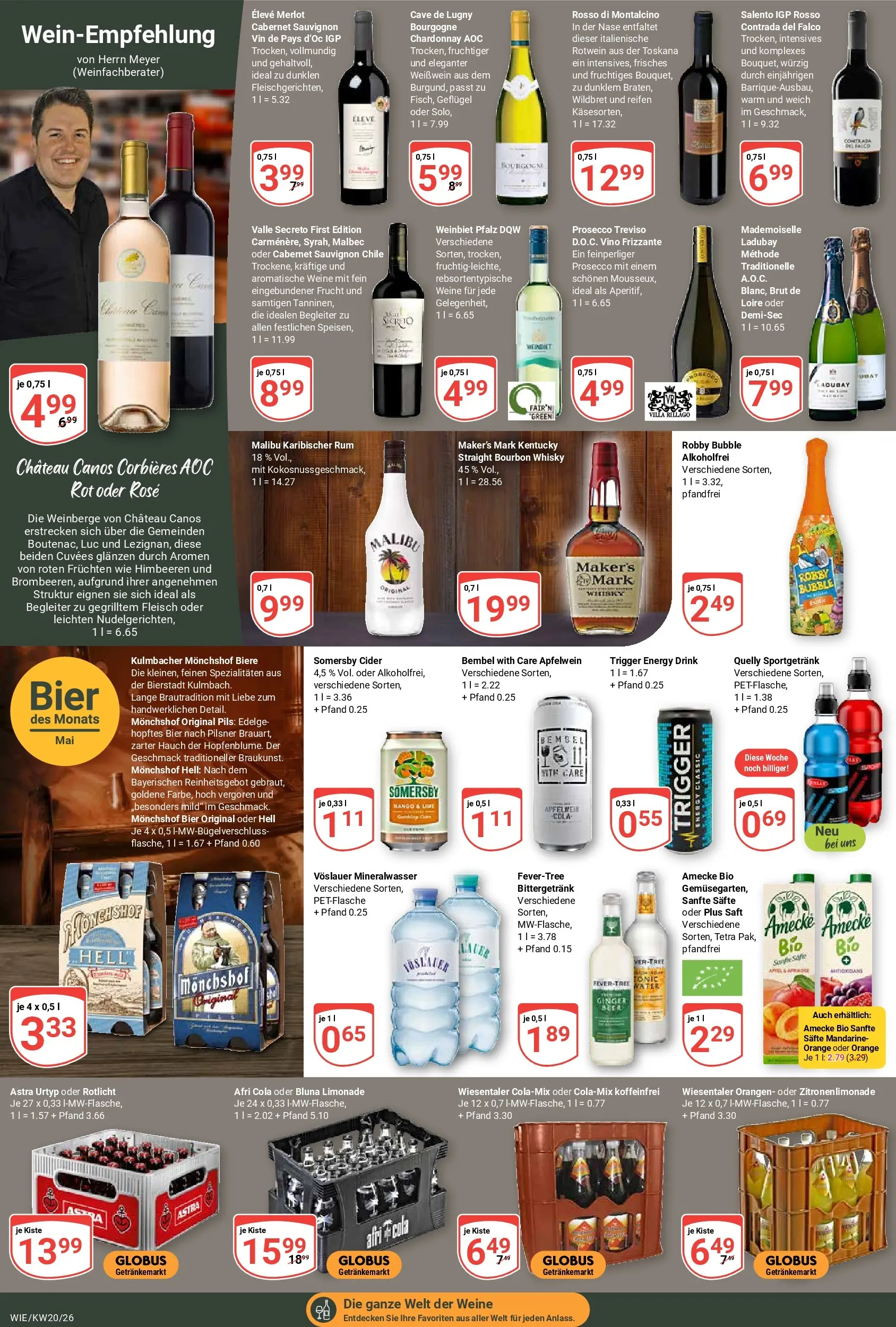 Globus Prospekt Waghäusel	 (ab 10.05.2026) » Angebote online | Seite: 22 | Produkte: Himbeeren, Rum, Prosecco, Fleisch