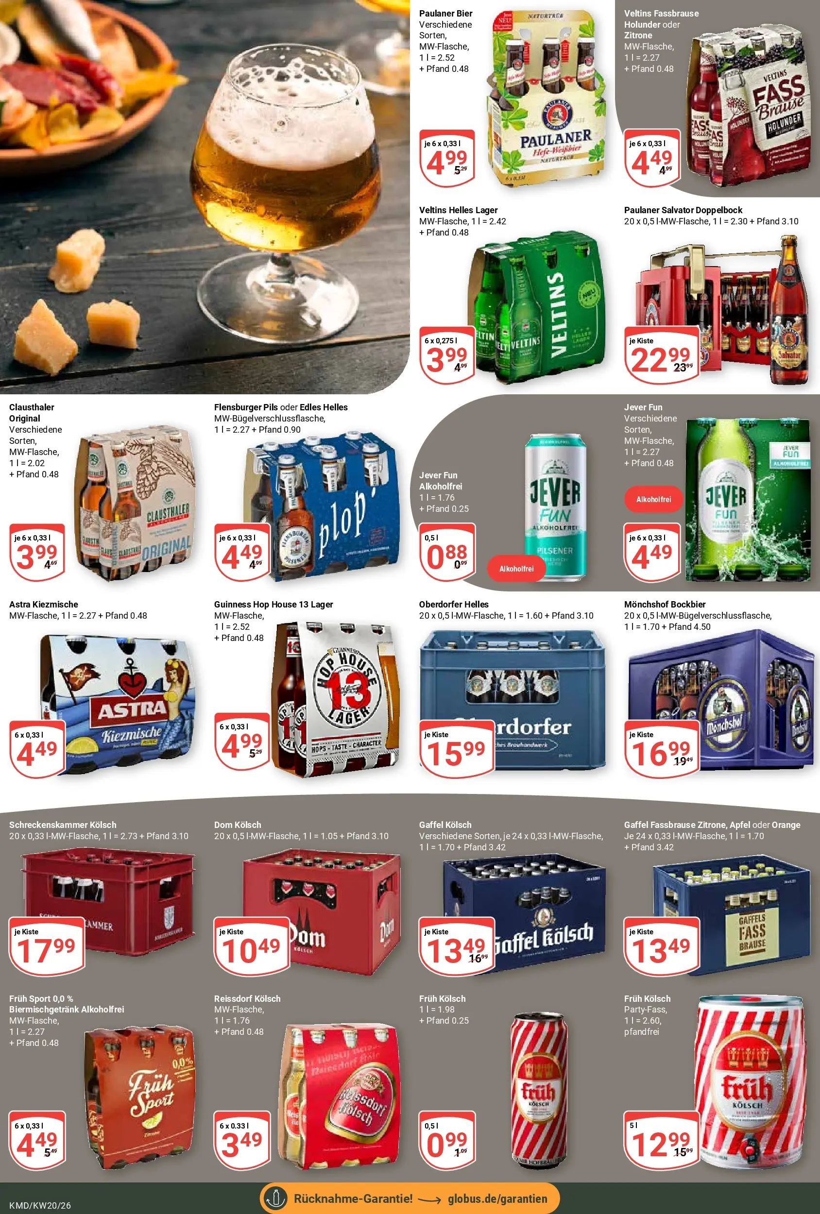 Globus Prospekt Köln	 (ab 10.05.2026) » Angebote online | Seite: 22 | Produkte: Monchshof, Pils, Paulaner, Veltins