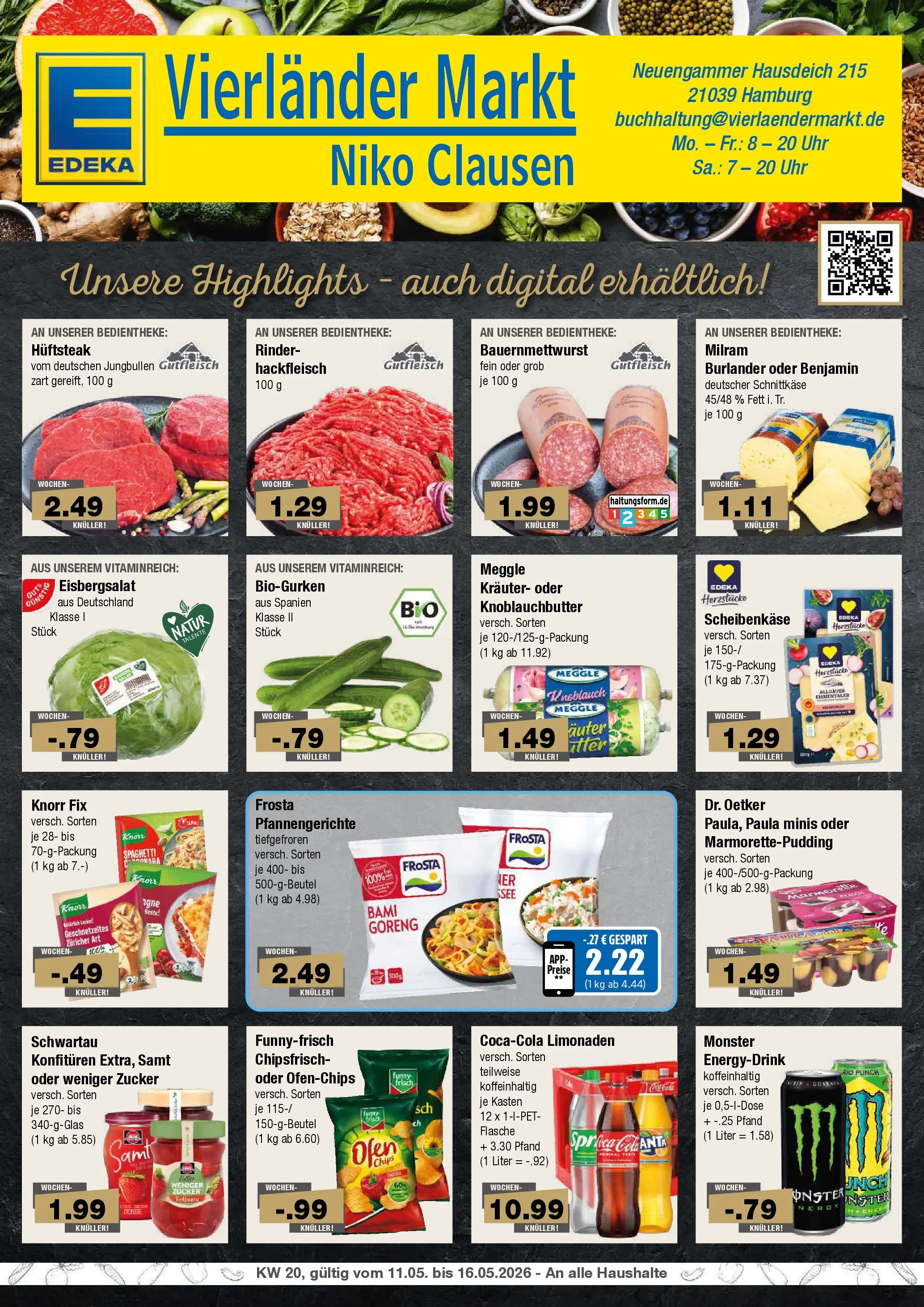 Edeka prospekt Hamburg	 (ab 10.05.2026) » Angebote Online | Seite: 1 | Produkte: Monster, Knoblauch, Chips, Hackfleisch