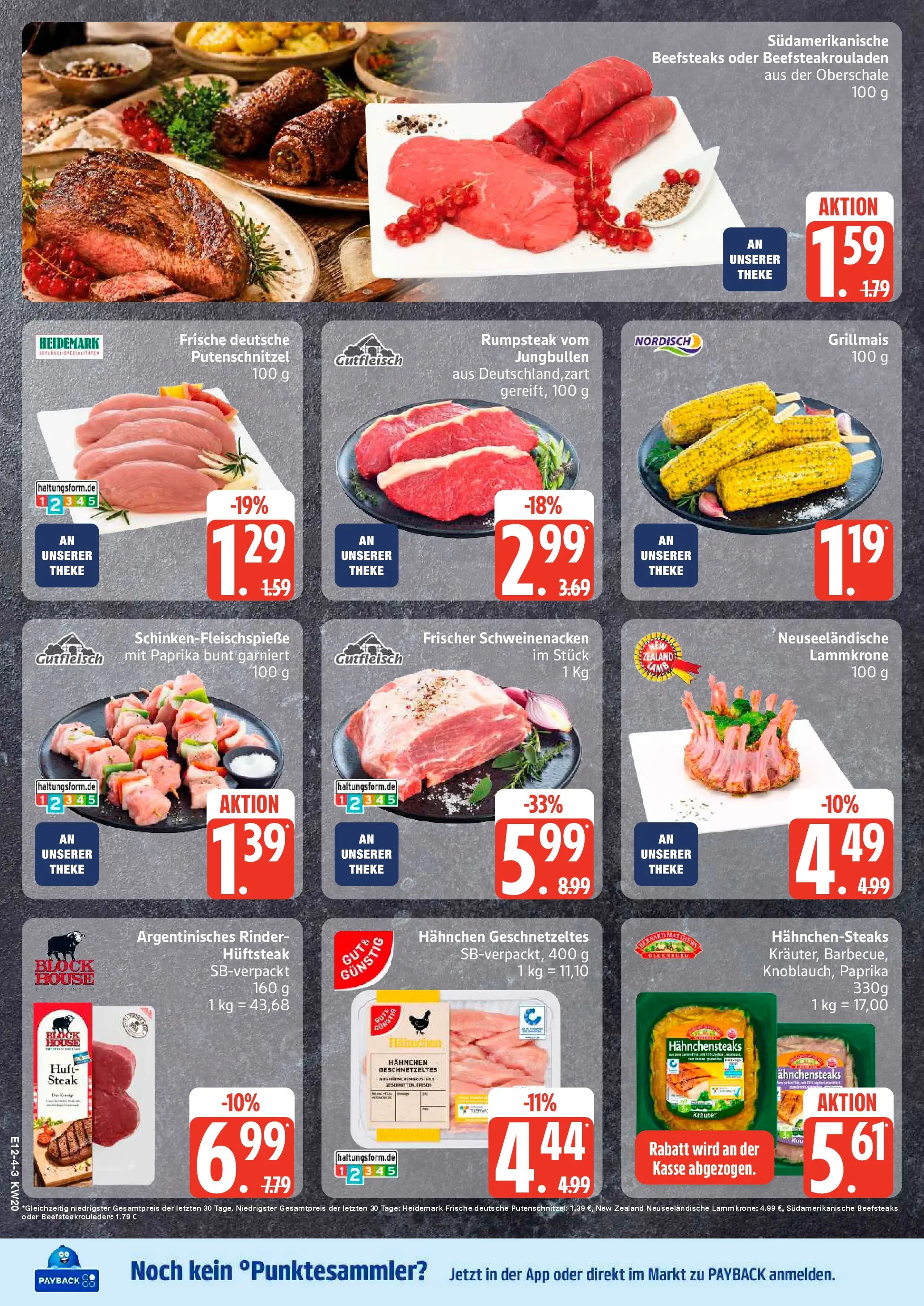 Edeka prospekt Ammersbek	 (ab 10.05.2026) » Angebote Online | Seite: 4 | Produkte: Rumpsteak, Hahnchen, Paprika, Steak