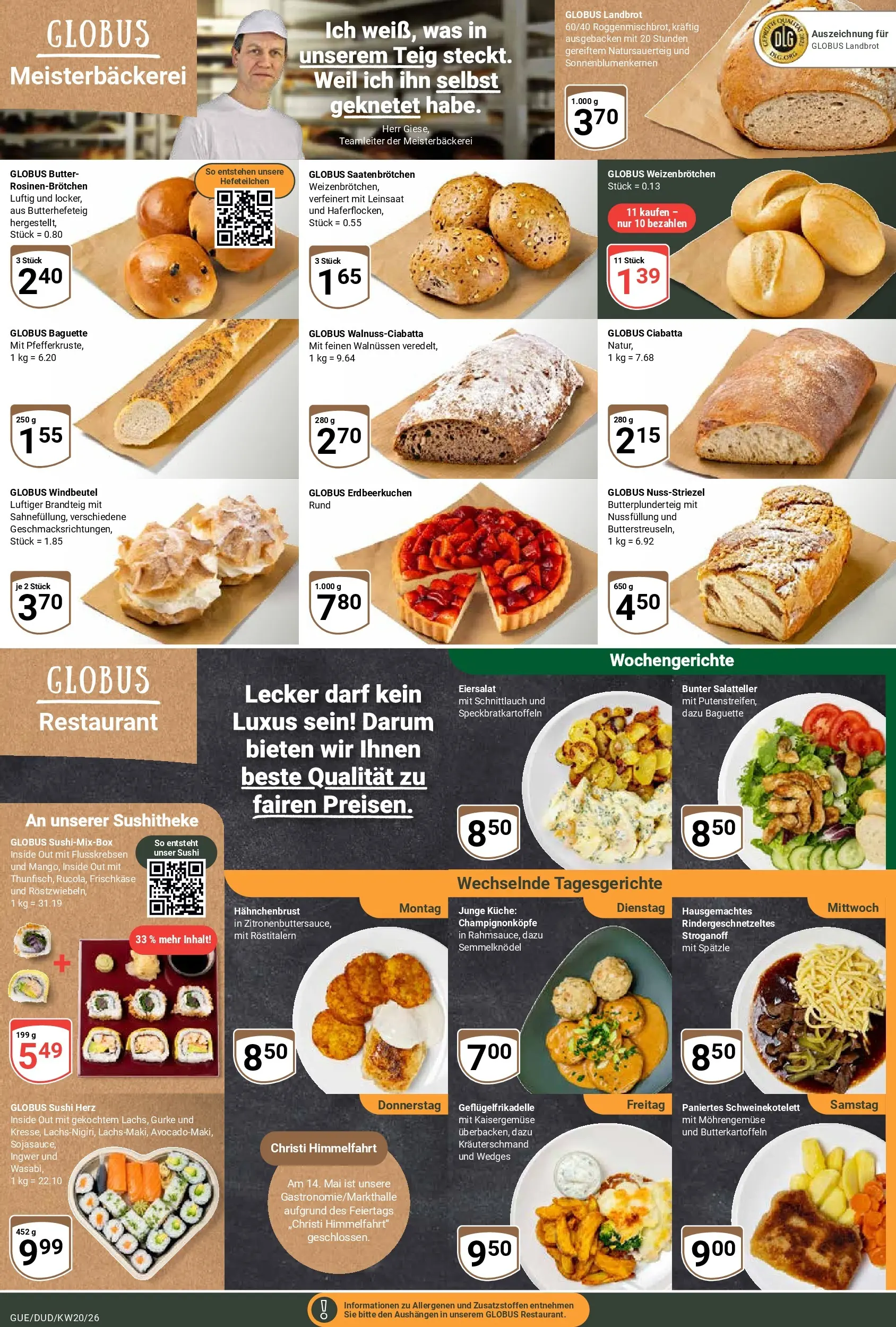 Globus Prospekt Saarbrücken-Güdingen	 (ab 10.05.2026) » Angebote online | Seite: 10 | Produkte: Butter, Küche, Baguette, Frischkase