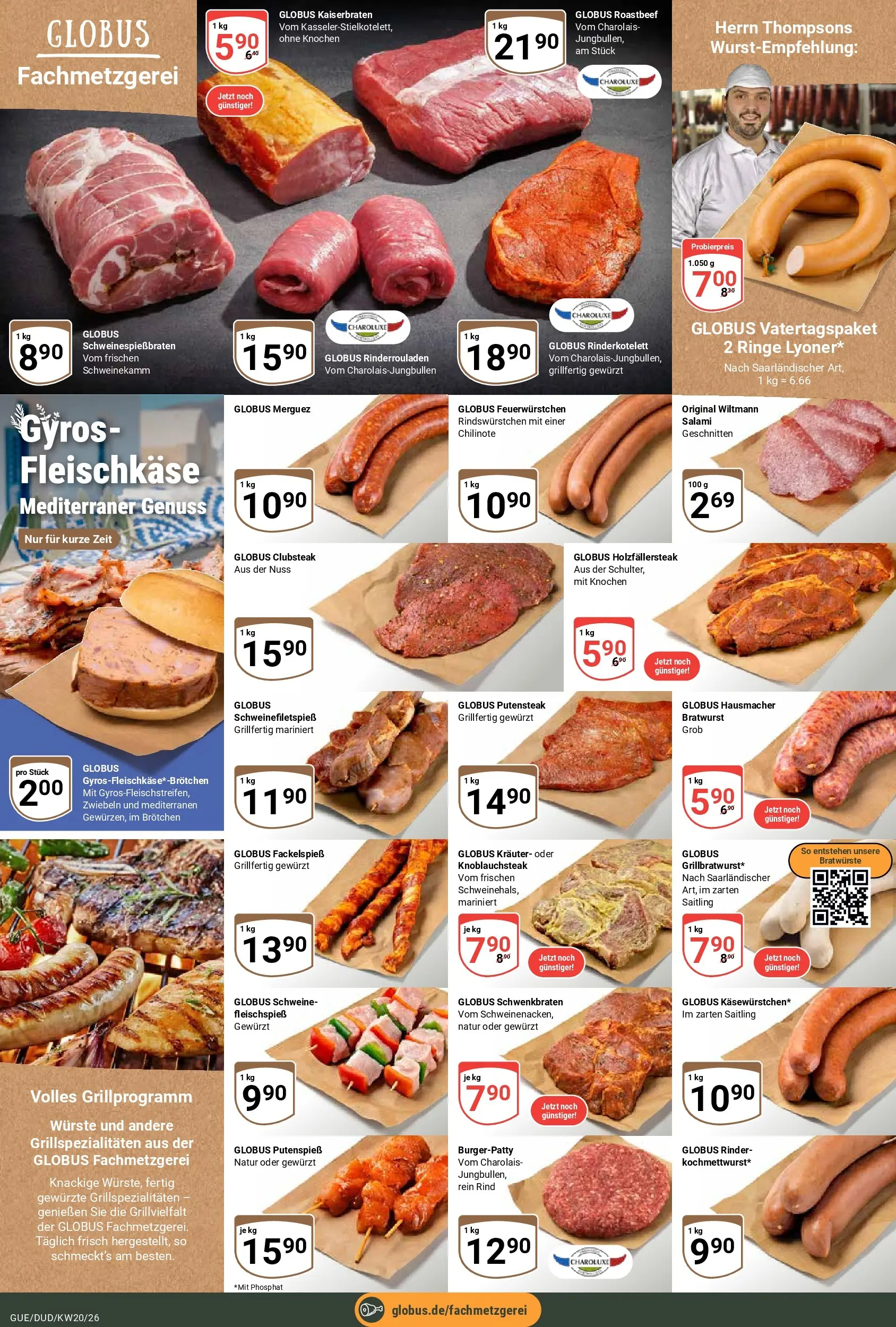Globus Prospekt Saarbrücken-Güdingen	 (ab 10.05.2026) » Angebote online | Seite: 11 | Produkte: Bratwurst, Roastbeef, Zwiebeln, Salami