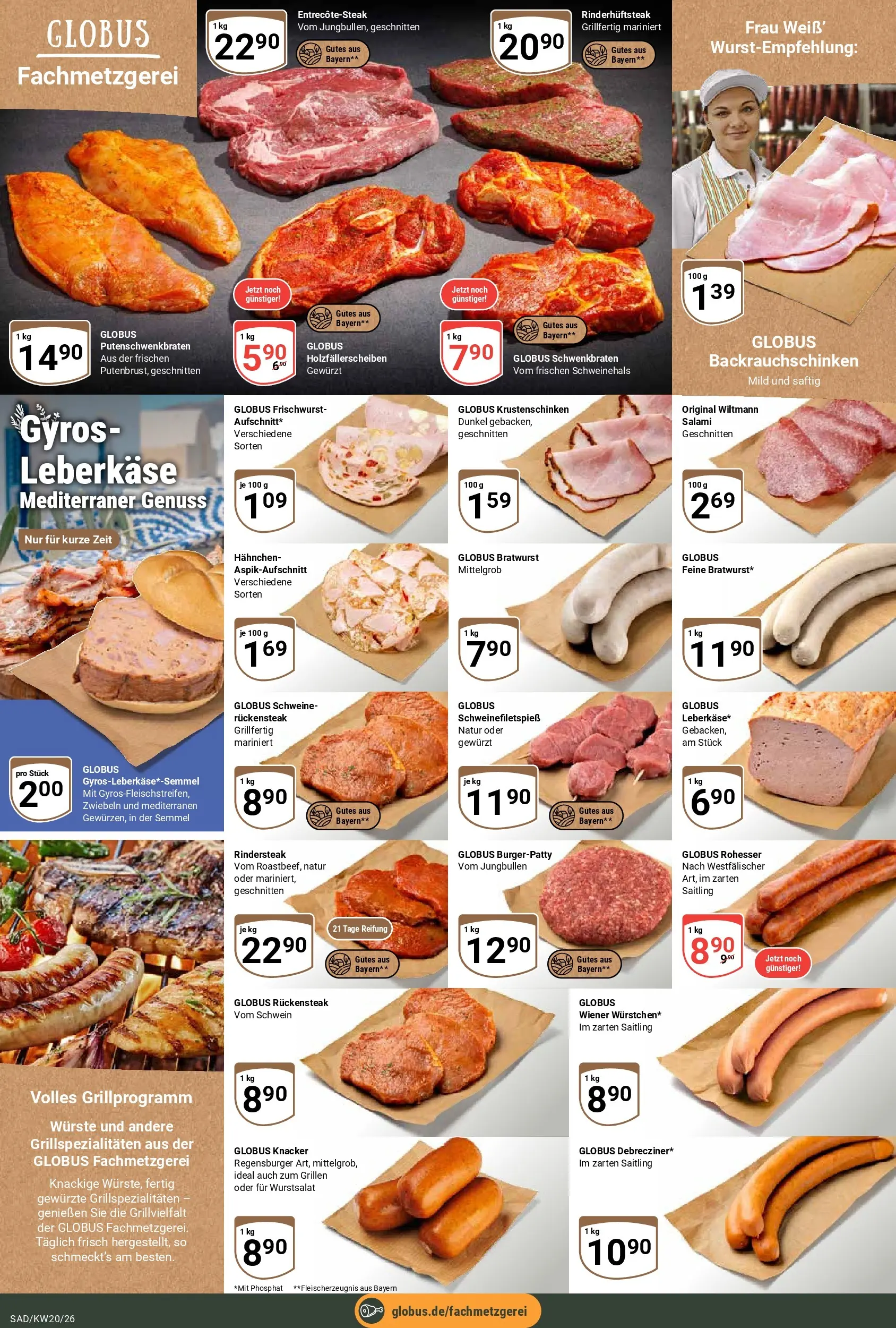 Globus Prospekt Schwandorf	 (ab 10.05.2026) » Angebote online | Seite: 6 | Produkte: Hahnchen, Bratwurst, Gyros, Leberkase
