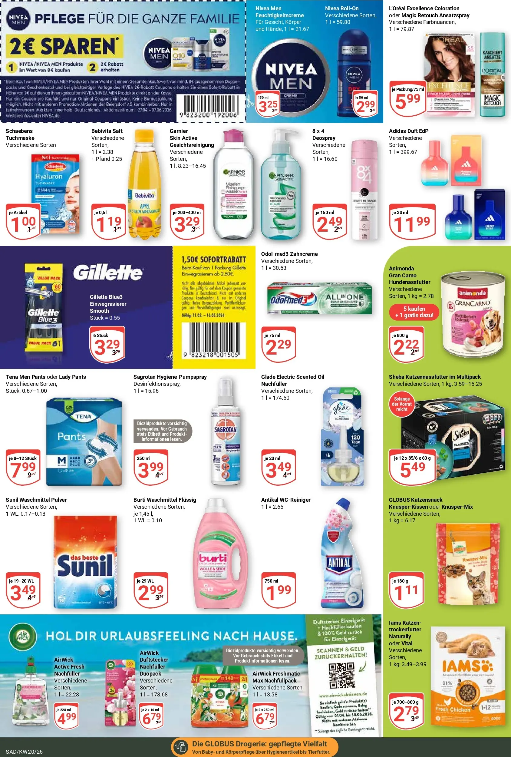 Globus Prospekt Schwandorf	 (ab 10.05.2026) » Angebote online | Seite: 19 | Produkte: Sheba, Creme, Saft, Tuchmaske