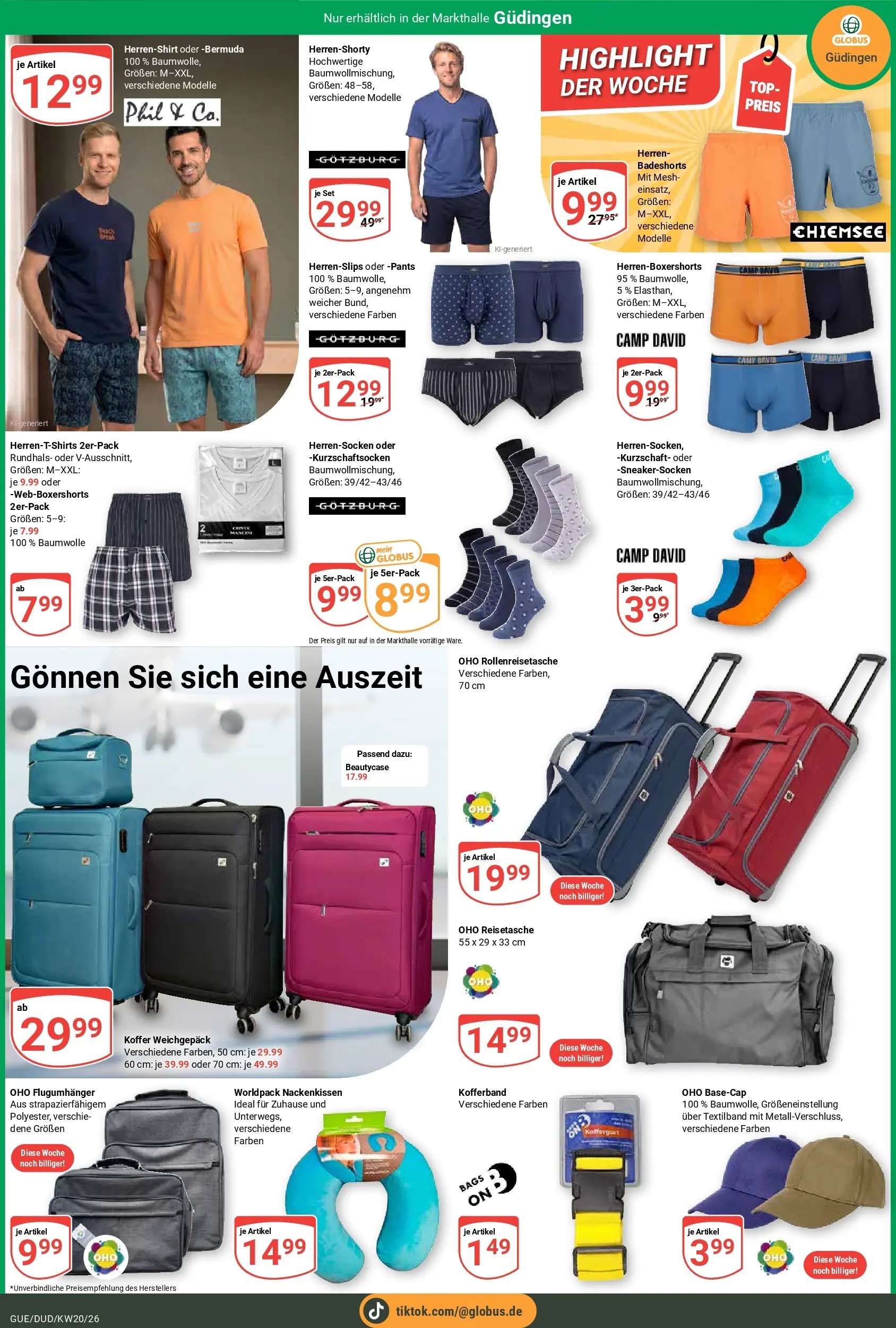 Globus Prospekt Saarbrücken-Güdingen	 (ab 10.05.2026) » Angebote online | Seite: 28 | Produkte: Top, Bermuda, Badeshorts, Reisetasche