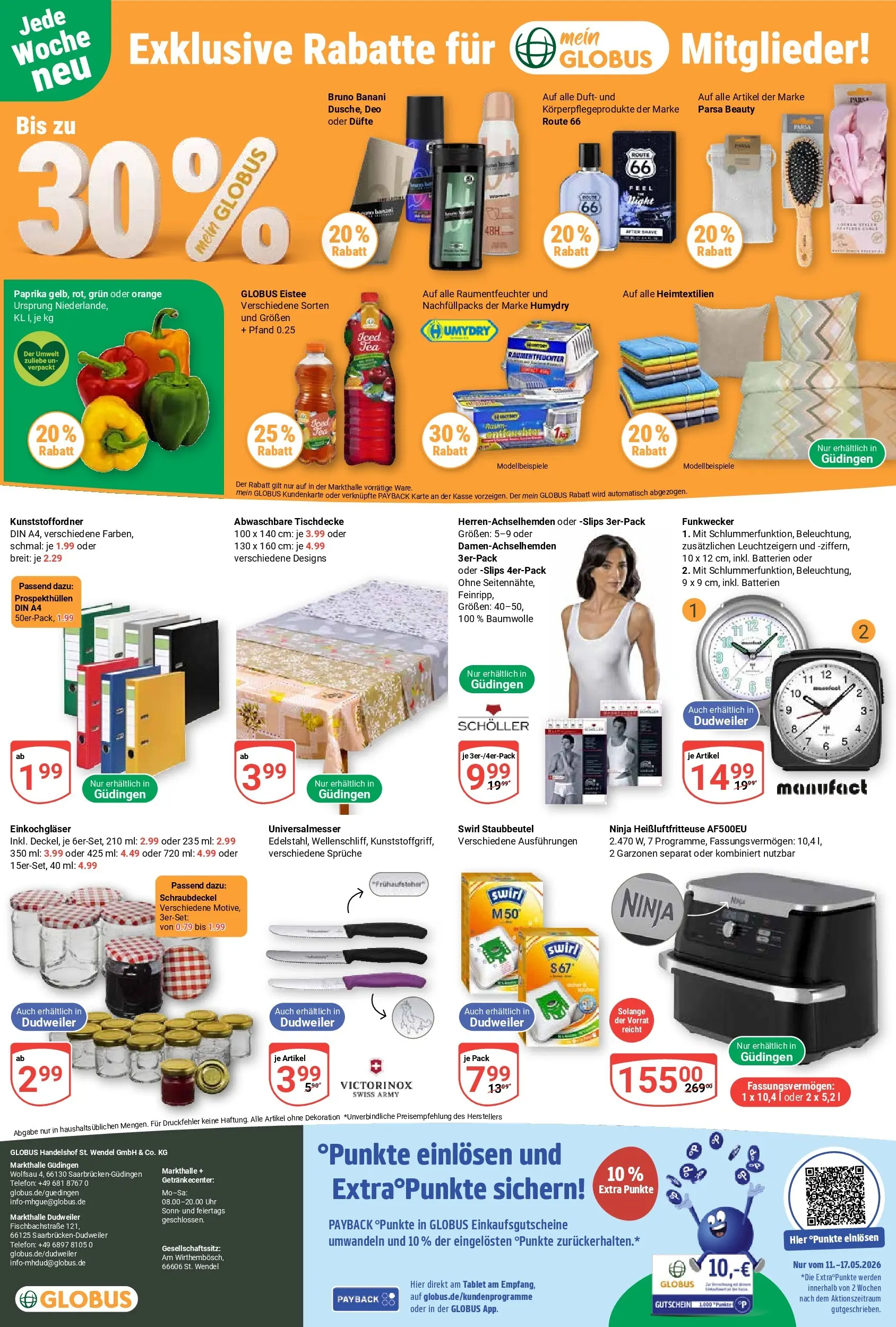 Globus Prospekt Saarbrücken-Güdingen	 (ab 10.05.2026) » Angebote online | Seite: 29 | Produkte: Batterien, Duft, Heißluftfritteuse, Uhr