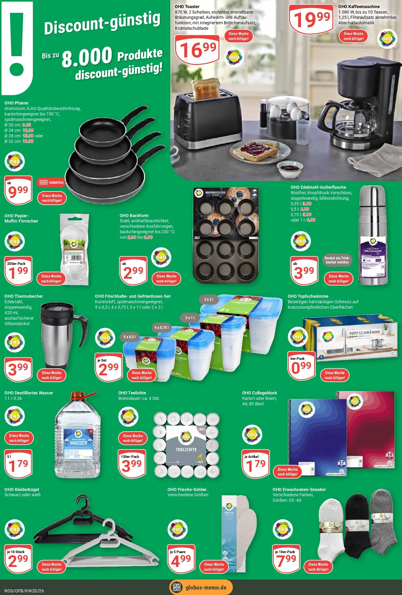 Globus Prospekt Lambrechtshagen	 (ab 10.05.2026) » Angebote online | Seite: 23 | Produkte: Kaffeemaschine, Toaster, Kleiderbügel, Wasser