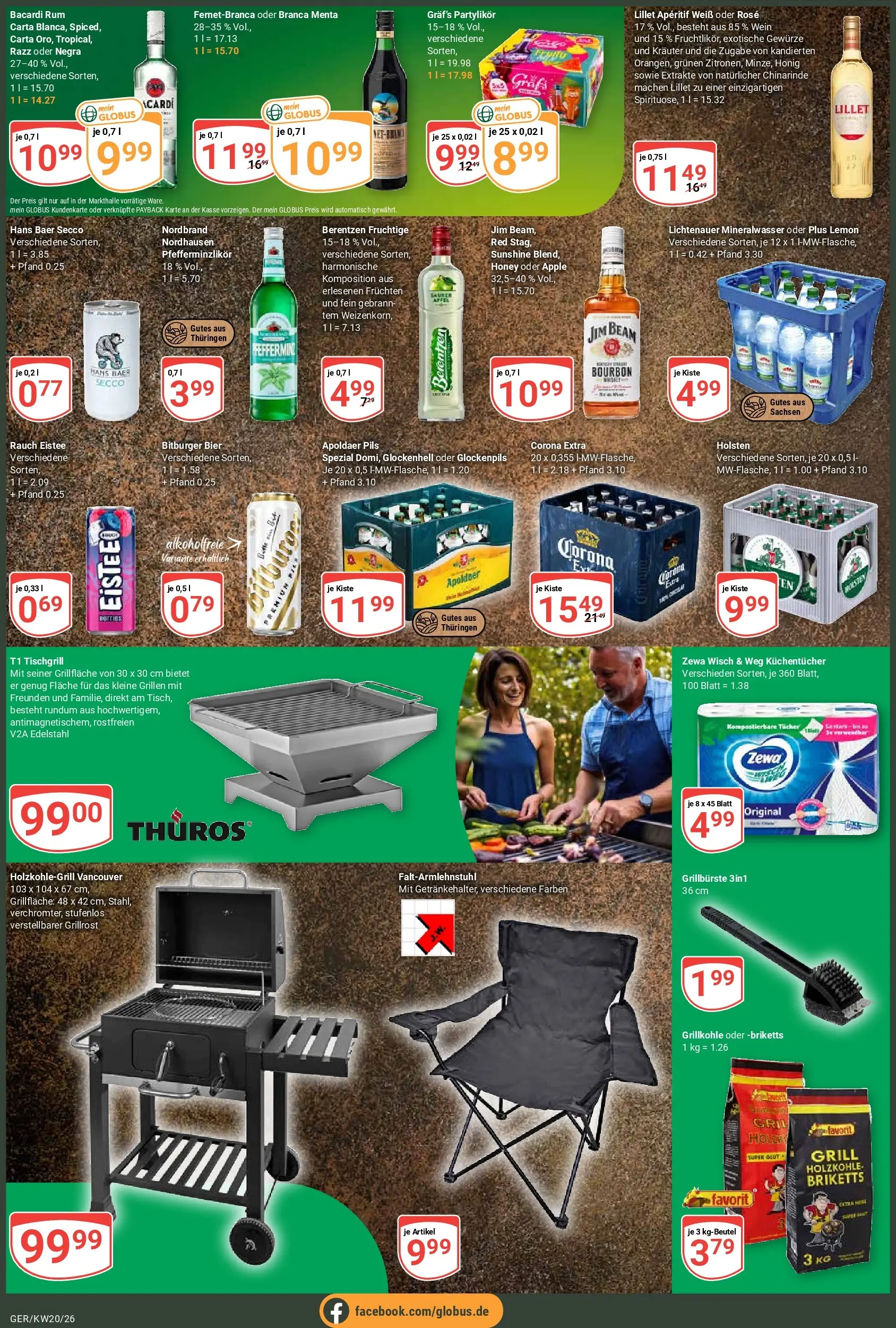 Globus Prospekt Gera	 (ab 10.05.2026) » Angebote online | Seite: 4 | Produkte: Bacardi, Grill, Mineralwasser, Bourbon