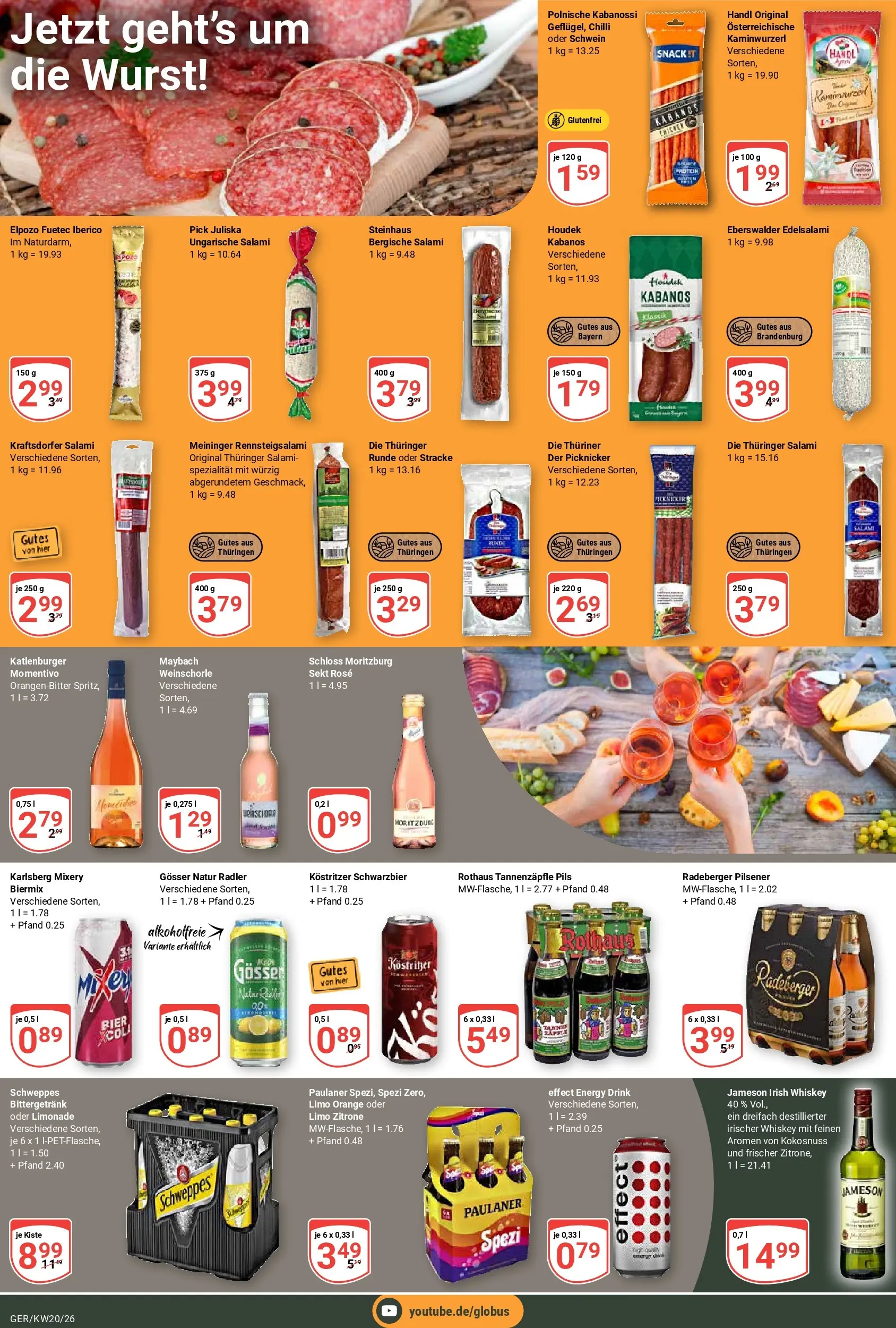Globus Prospekt Gera	 (ab 10.05.2026) » Angebote online | Seite: 22 | Produkte: Limonade, Jameson, Radler, Salami