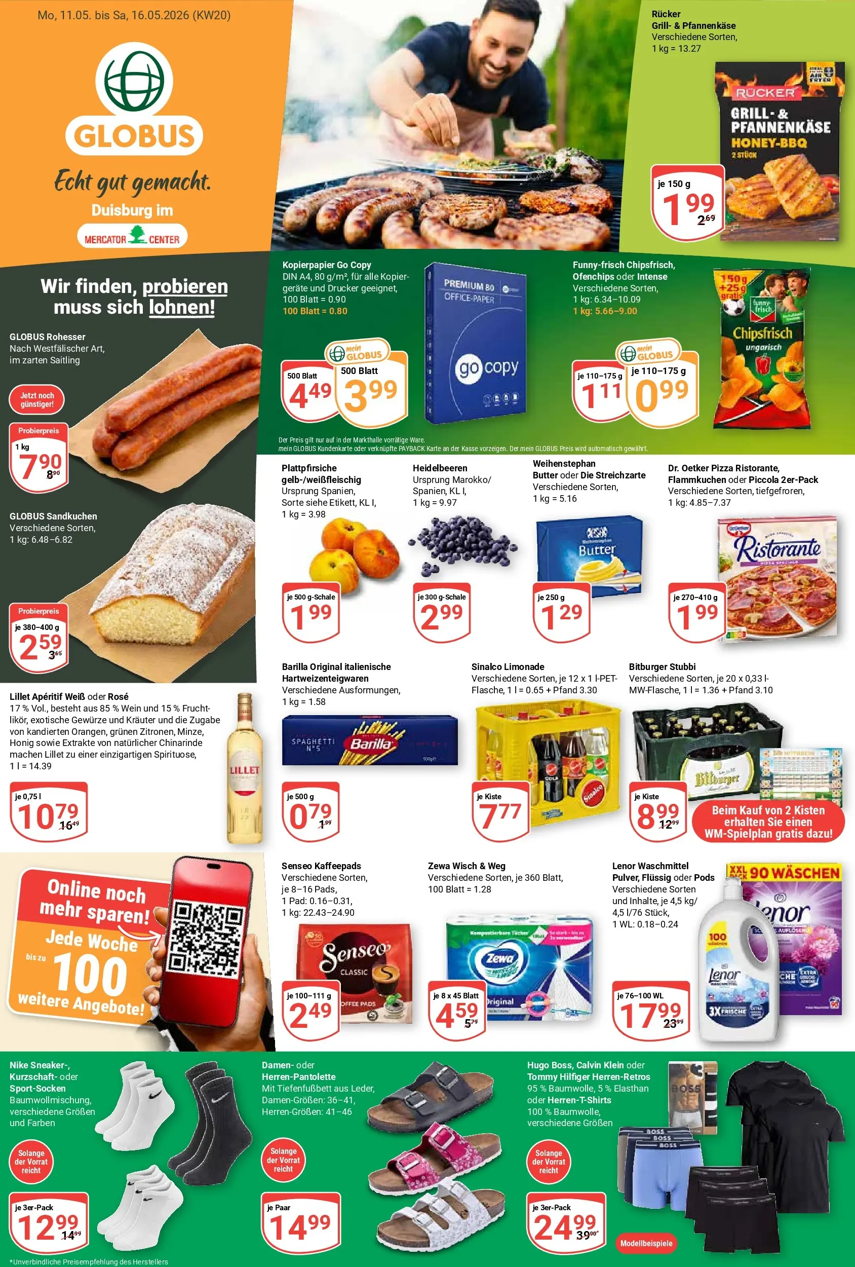 Globus Prospekt Duisburg	 (ab 10.05.2026) » Angebote online | Seite: 1 | Produkte: Lenor, Kaffeepads, Lillet, Heidelbeeren