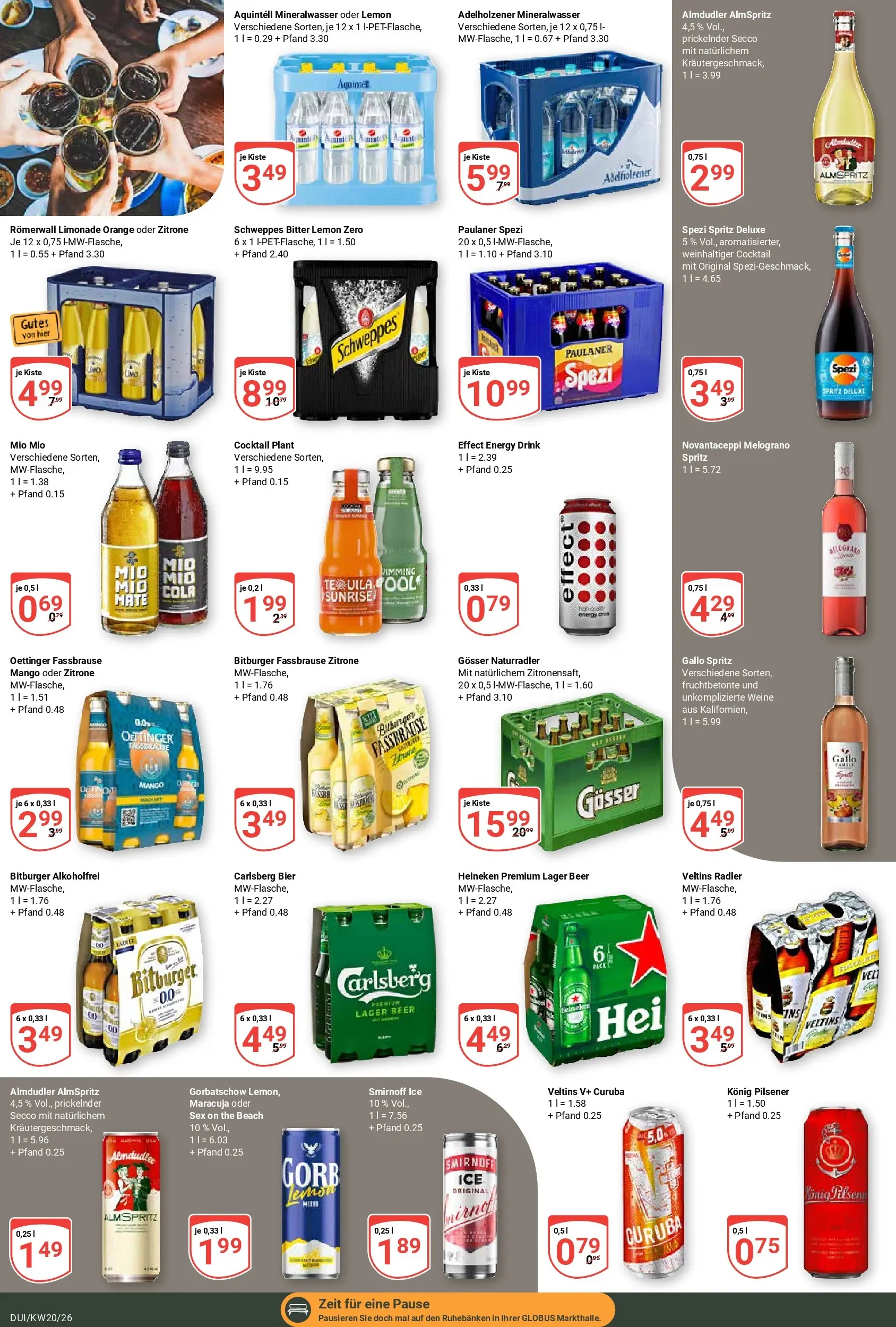 Globus Prospekt Duisburg	 (ab 10.05.2026) » Angebote online | Seite: 20 | Produkte: Konig pilsener, Bier, Adelholzener, Oettinger