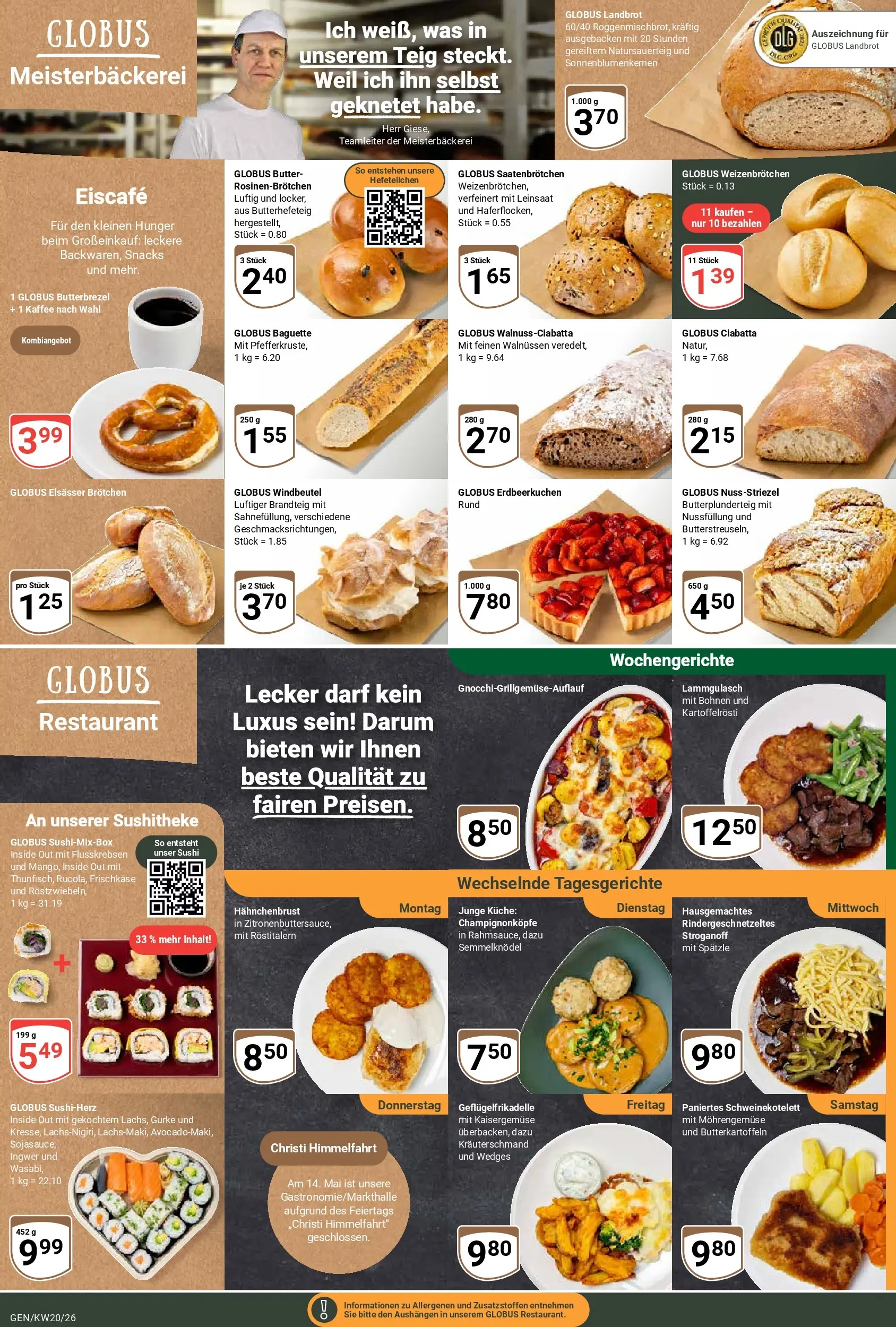 Globus Prospekt Gensingen	 (ab 10.05.2026) » Angebote online | Seite: 11 | Produkte: Butter, Kaffee, Küche, Baguette