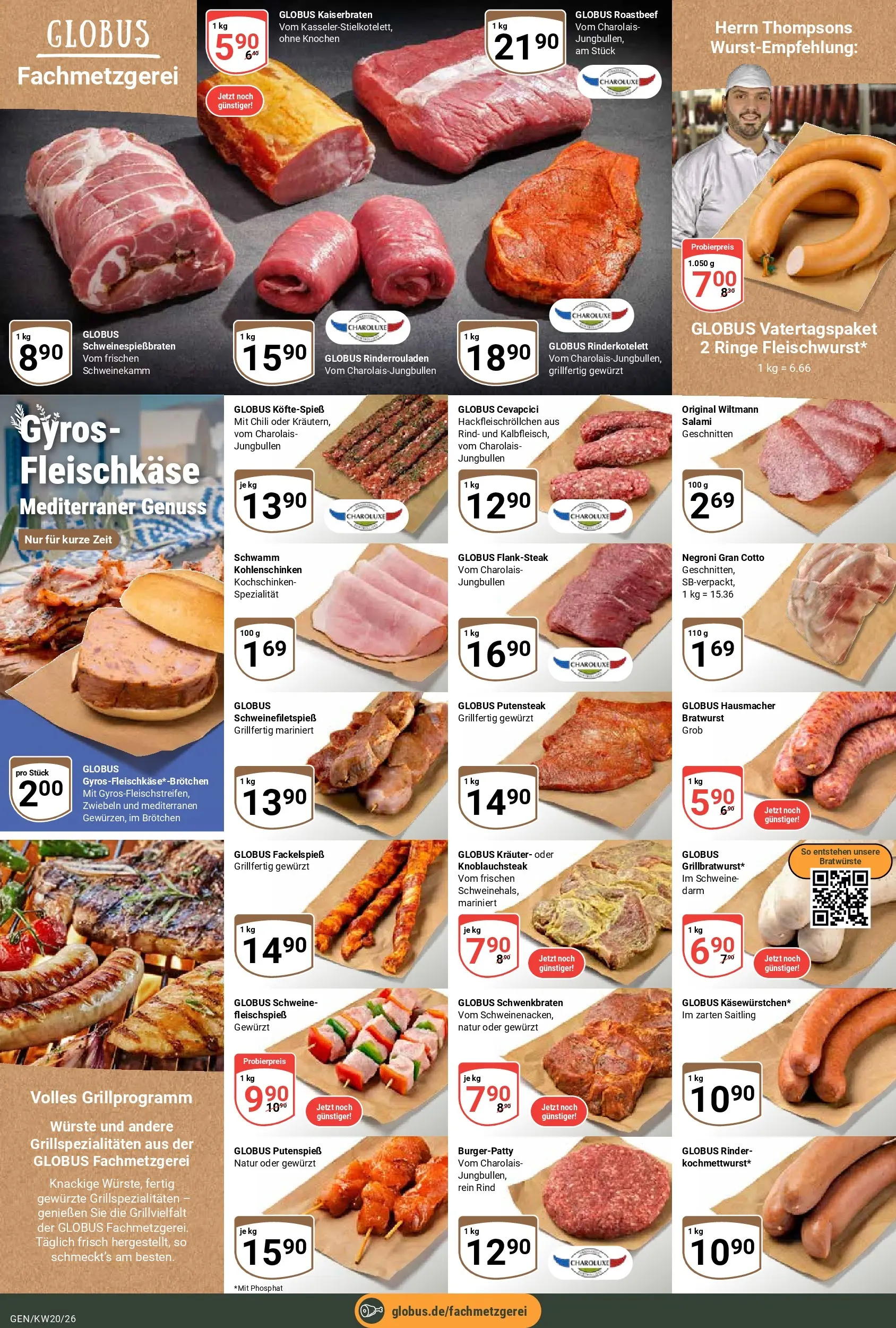 Globus Prospekt Gensingen	 (ab 10.05.2026) » Angebote online | Seite: 12 | Produkte: Rinderrouladen, Bratwurst, Chili, Salami