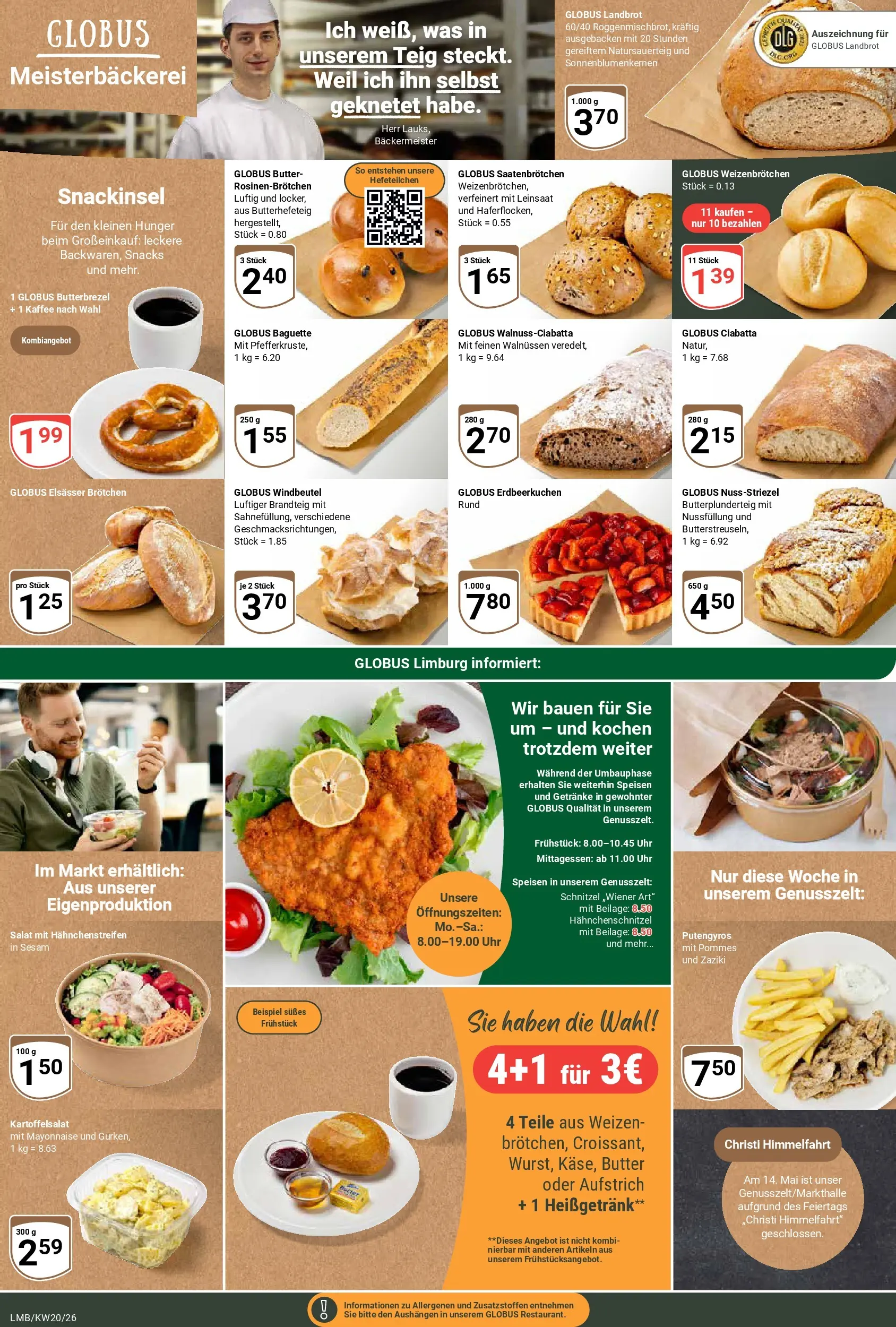 Globus Prospekt Limburg	 (ab 10.05.2026) » Angebote online | Seite: 9 | Produkte: Butter, Kaffee, Baguette, Mayonnaise