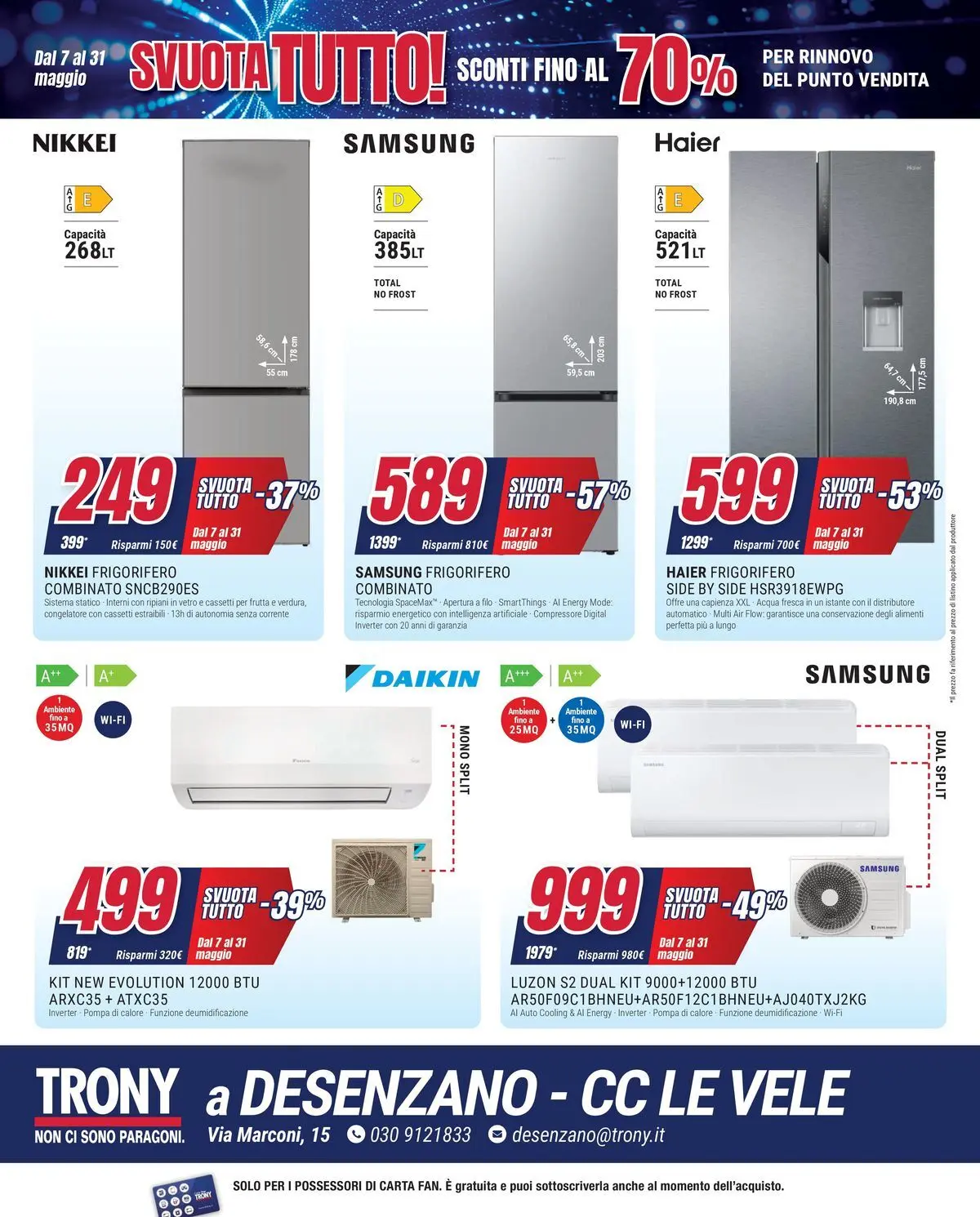 ﻿Trony volantino dal ﻿07/05/2026﻿ > ﻿Anteprima | Pagina: 8 | Prodotti: Compressore, Acqua, Frutta, Frigorifero combinato