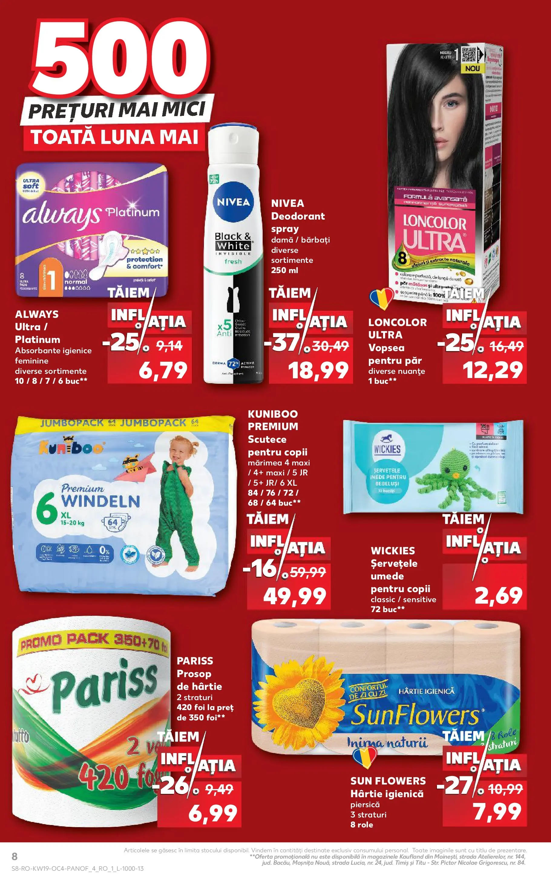 Kaufland Zalau 05.05.2026 - Revista si Oferta | Pagină: 8 | Produse: Piersică, Pirinç gevreği, Role, Șervețele umede