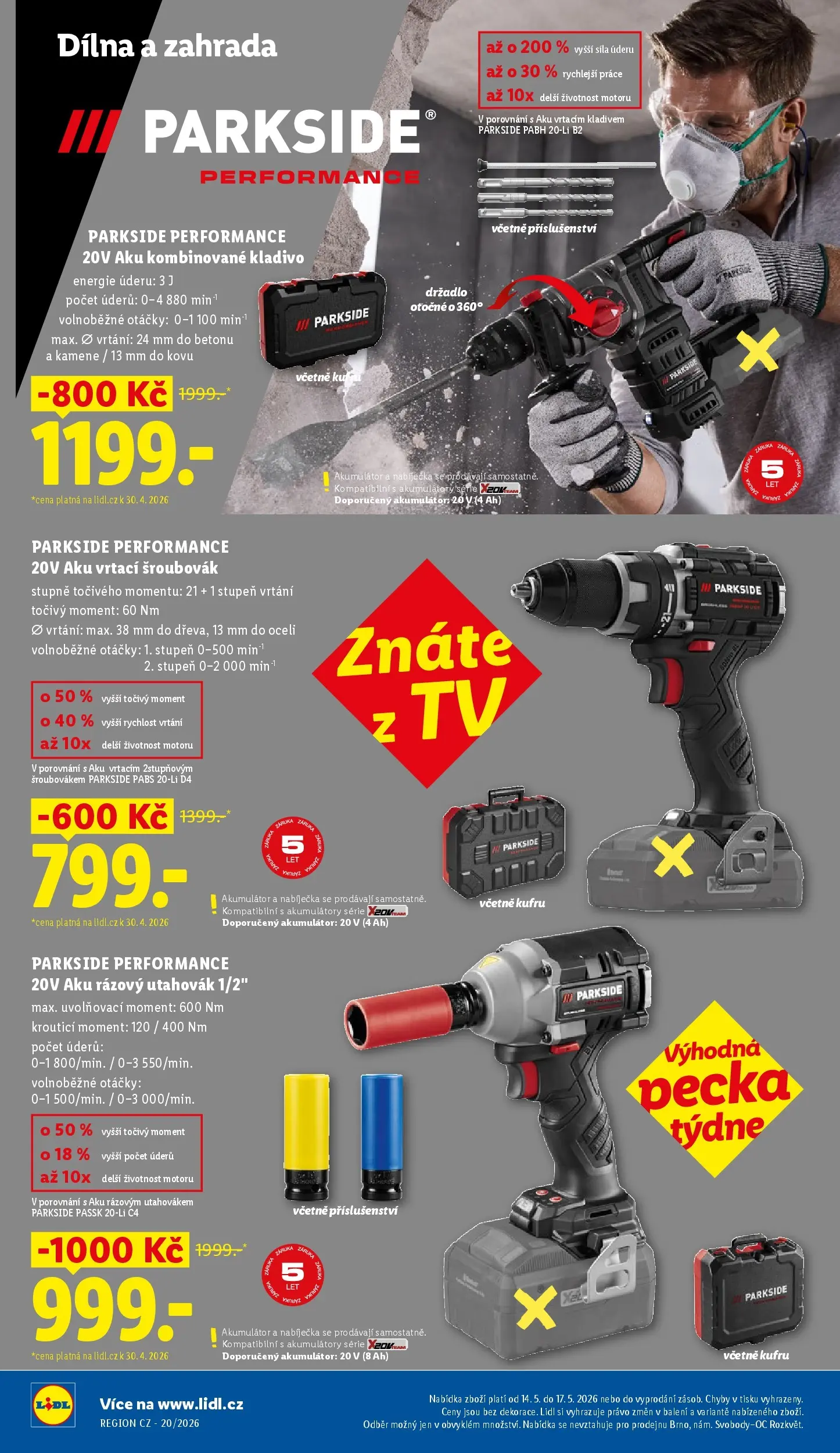 Lidl leták od 10.05.2026 - Nový akční leták | Strana: 12 | Produkty: Rázový utahovák, Šroubovák, Kladivo, Aku rázový utahovák