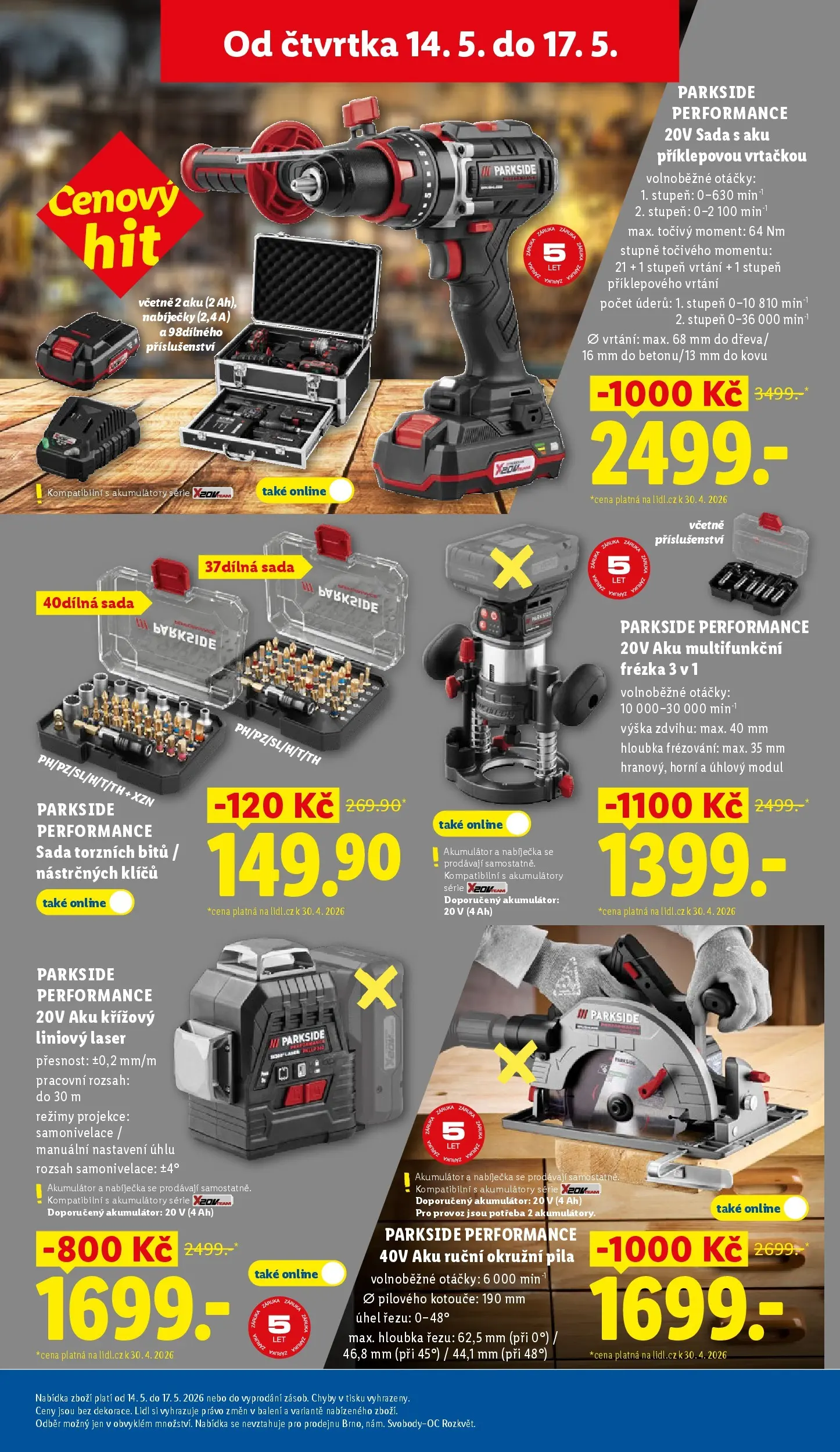 Lidl leták od 10.05.2026 - Nový akční leták | Strana: 13 | Produkty: Okružní pila, Parkside, Pila, Frézka