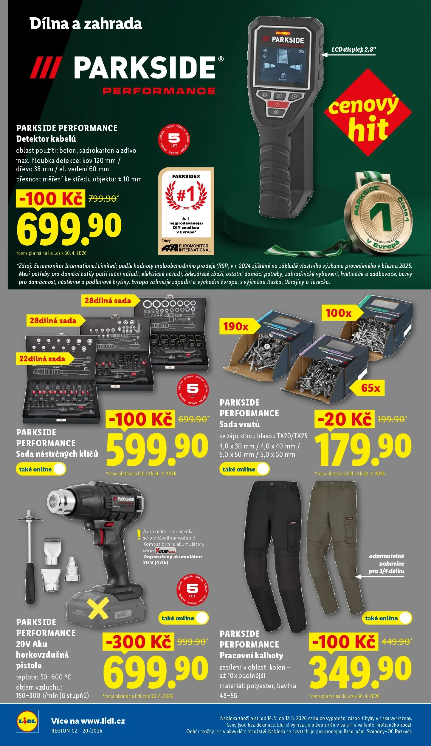 Lidl leták od 10.05.2026 - Nový akční leták | Strana: 14 | Produkty: Kalhoty, Parkside, Květináče, Zahrada