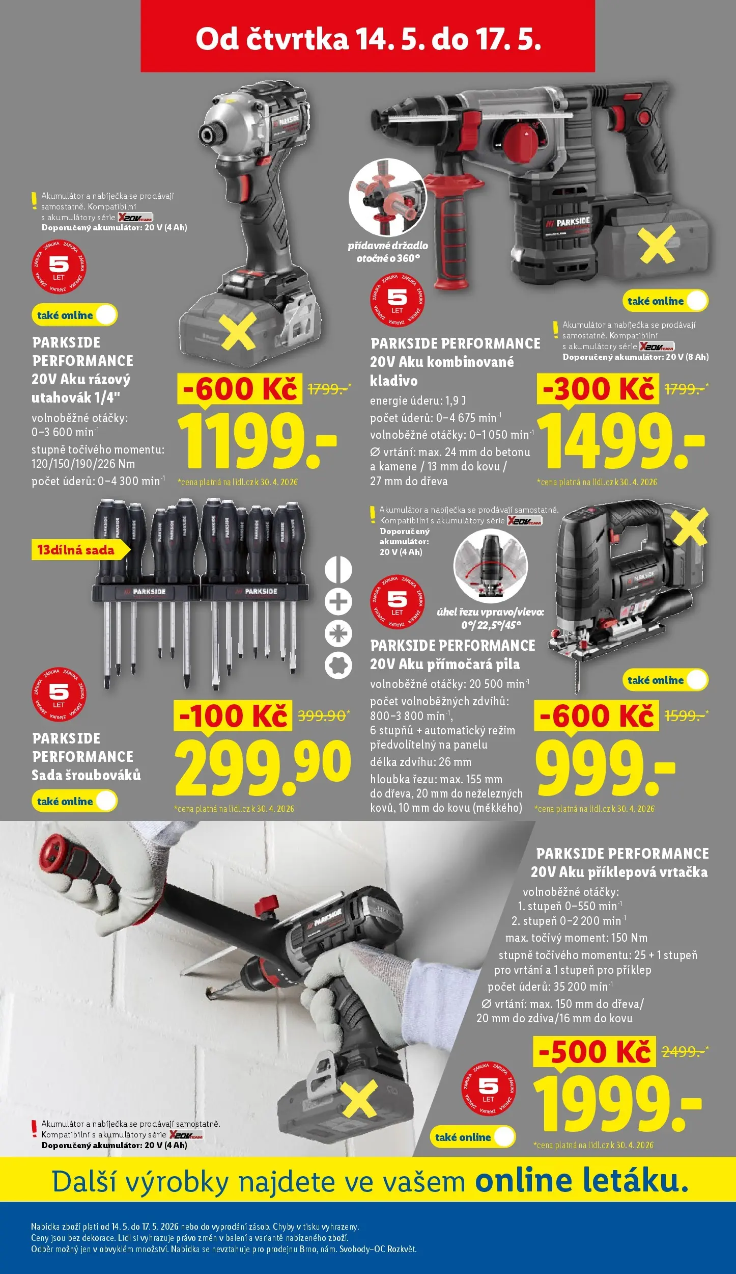 Lidl leták od 10.05.2026 - Nový akční leták | Strana: 15 | Produkty: Rázový utahovák, Kladivo, Pila, Vrtačka