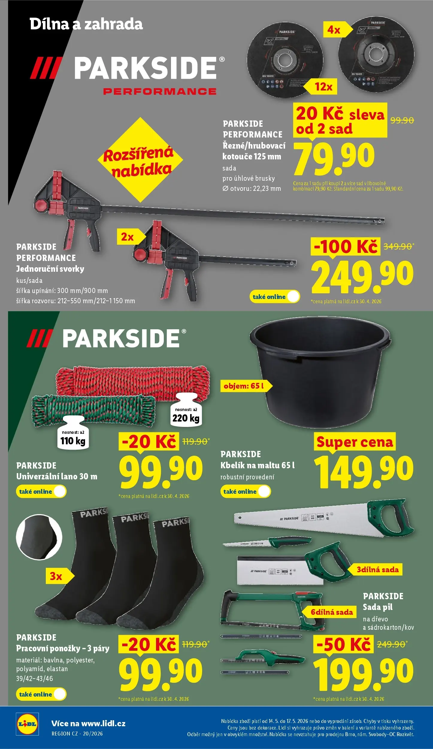 Lidl leták od 10.05.2026 - Nový akční leták | Strana: 16 | Produkty: Úhlové brusky, Ponožky, Zahrada, Kbelík